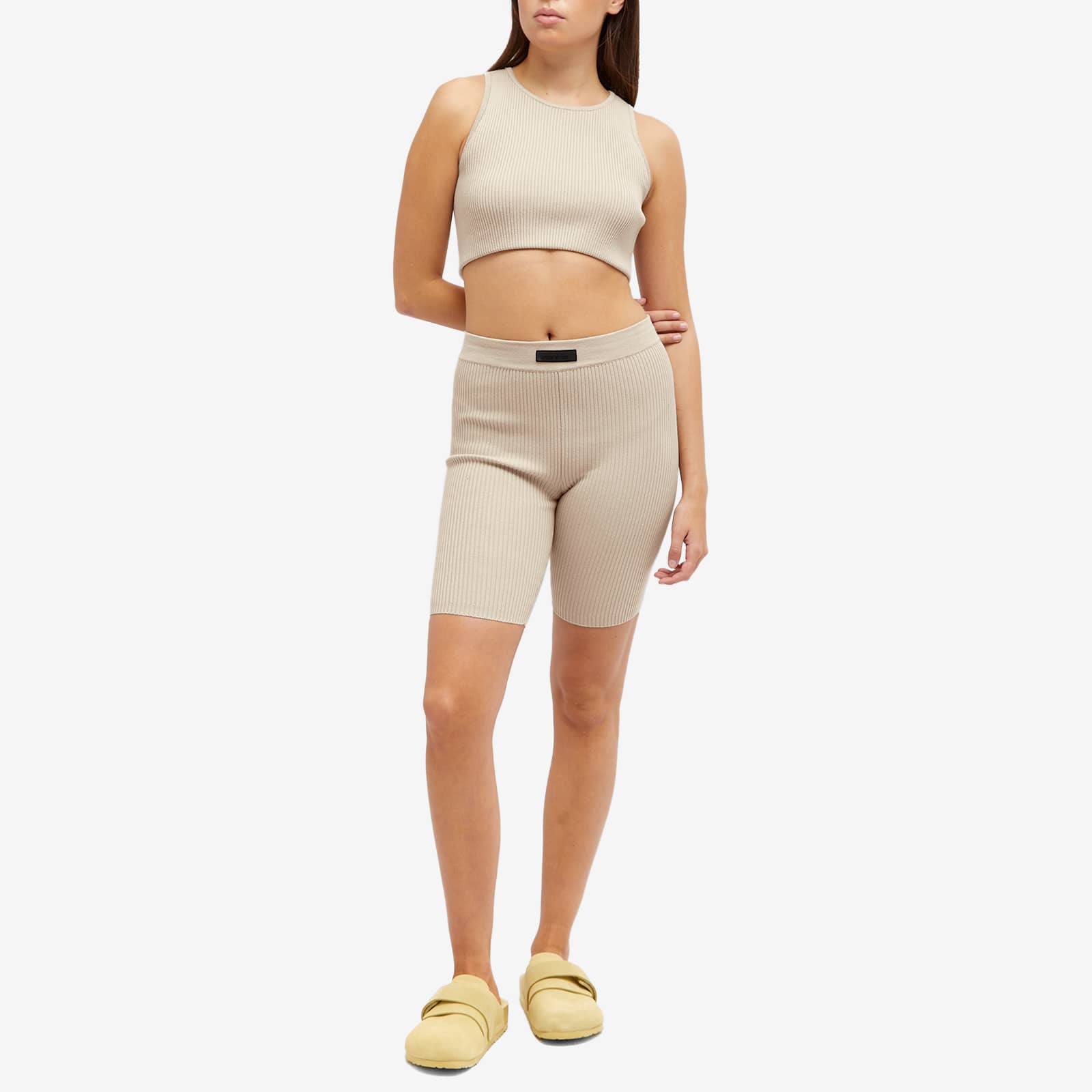 Fear of God ESSENTIALS Essentials Biker Shorts Silver Cloud | END. (US)