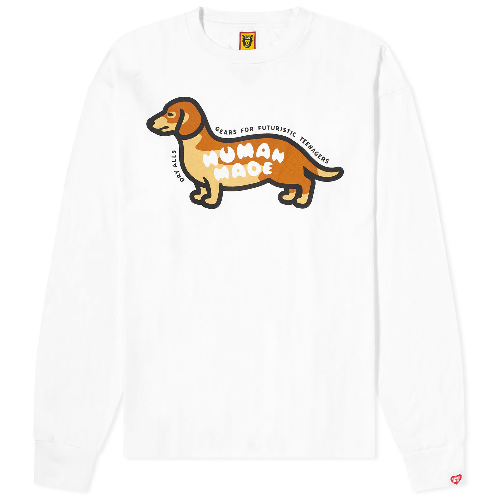 Human Made Long Sleeve Sausage Dog TShirt White END.