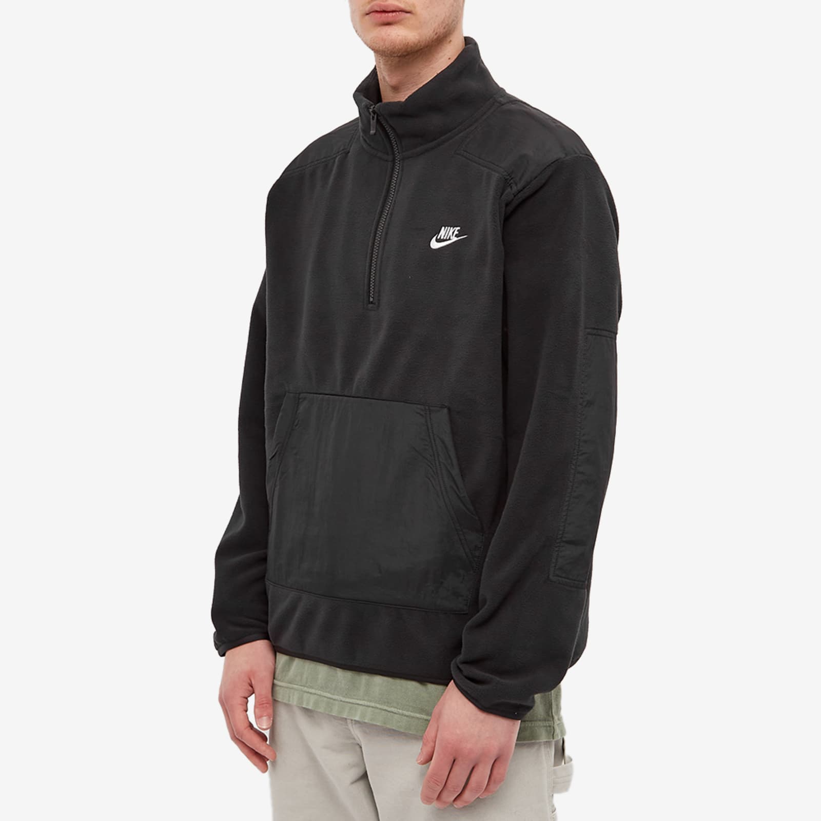 Nike Winter Fleece Quarter Zip Top - Black & White