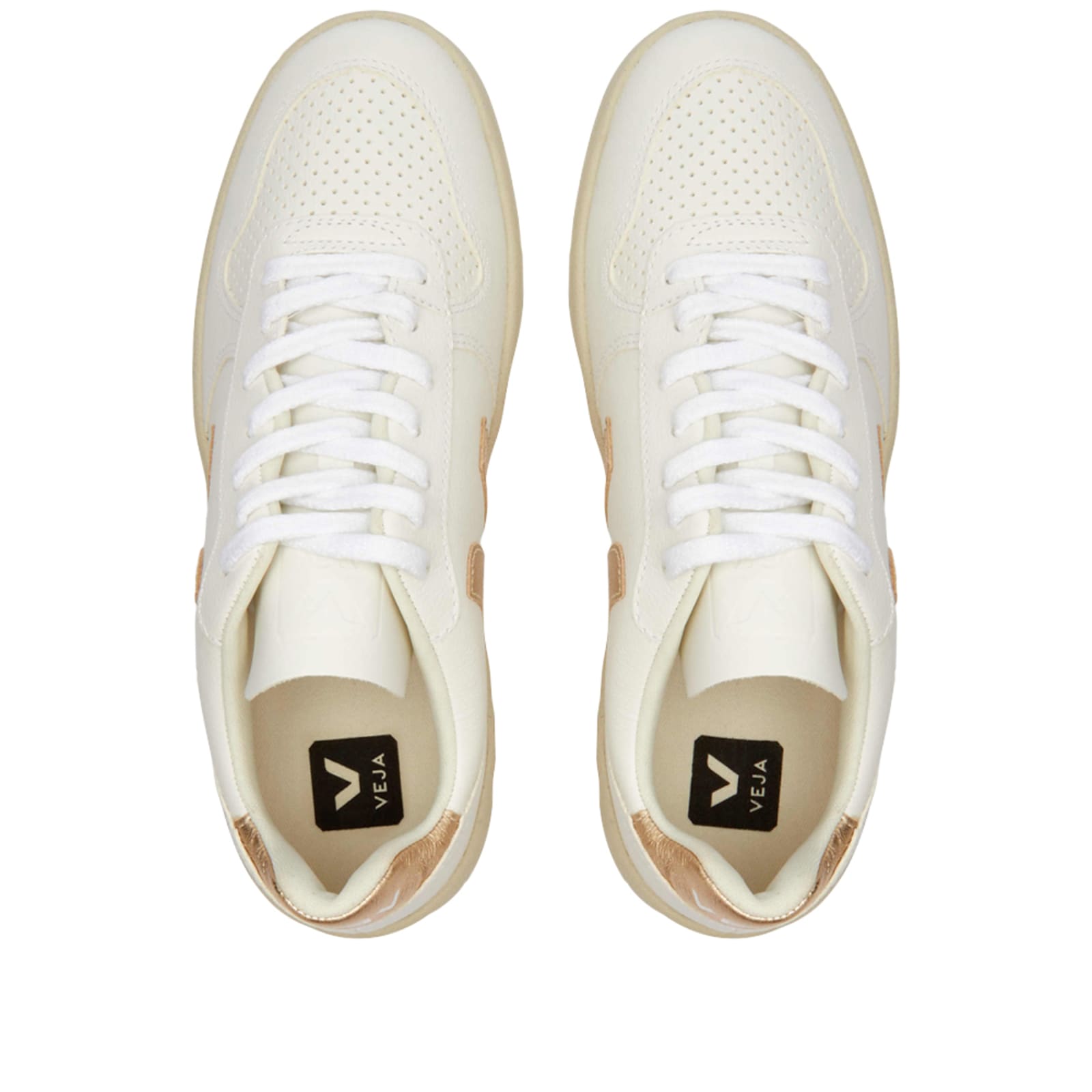 Veja V-10 Sneaker - White & Gold