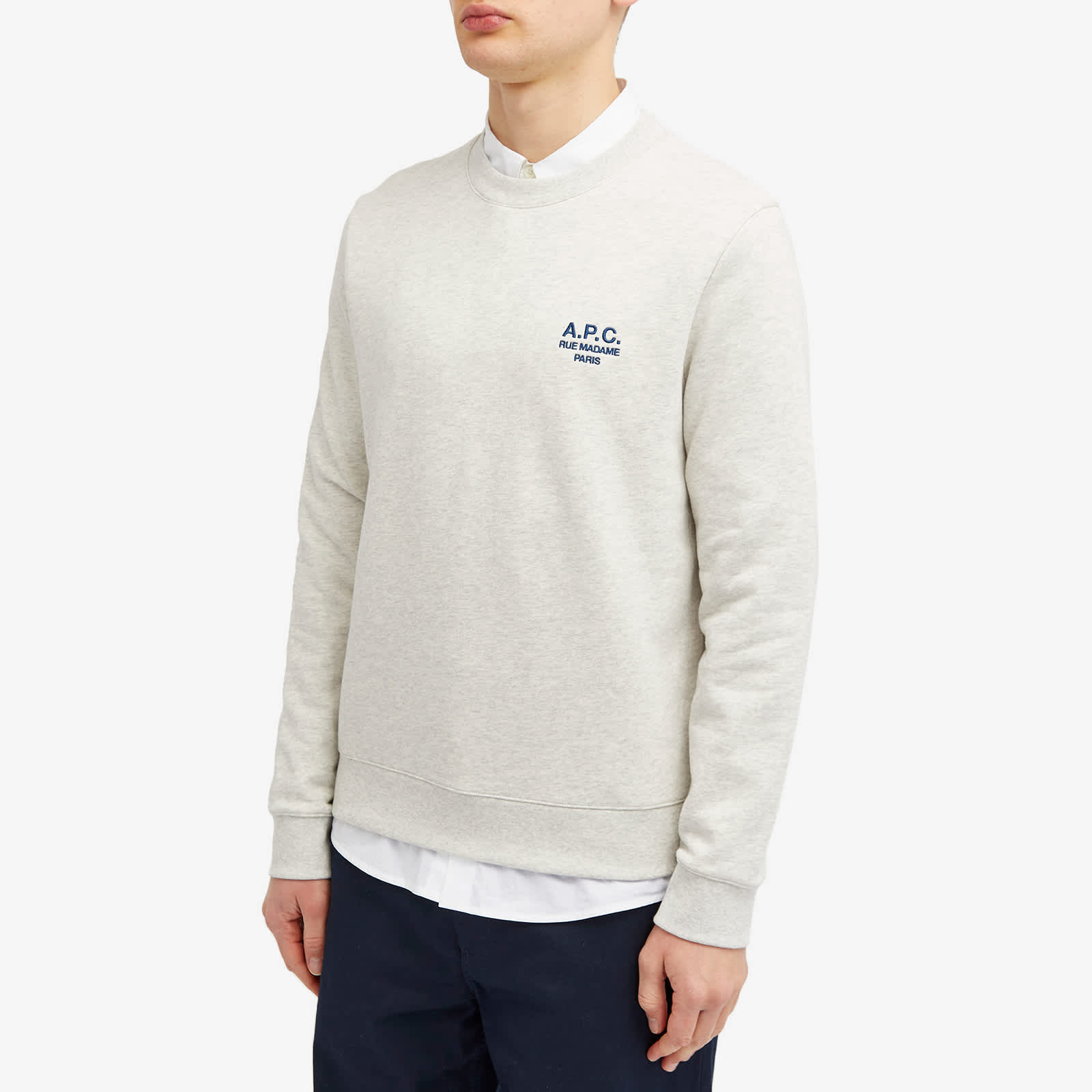 A.P.C. Rider Small Logo Crew Sweat - Ecru Heather