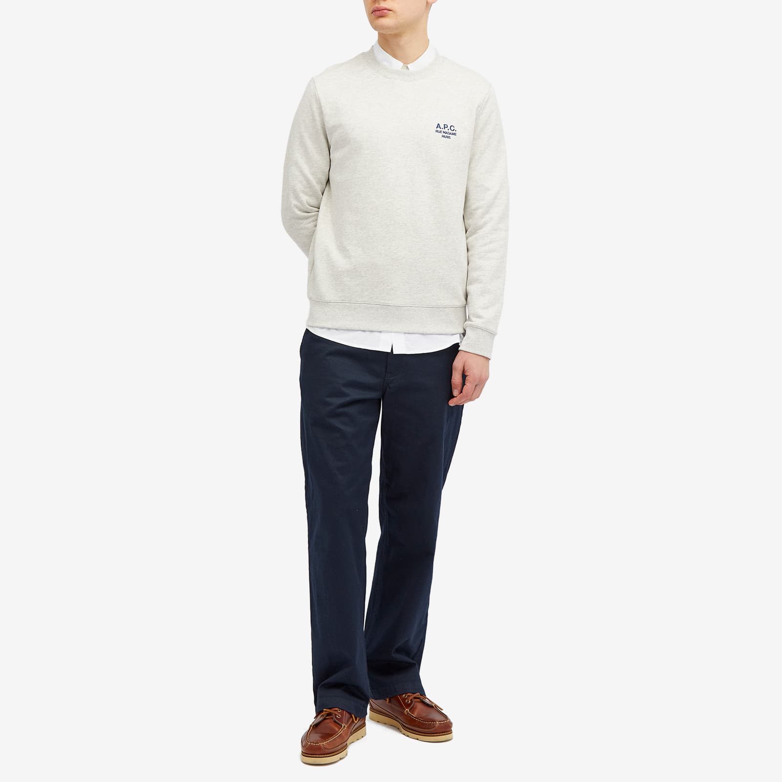 A.P.C. Rider Small Logo Crew Sweat - Ecru Heather