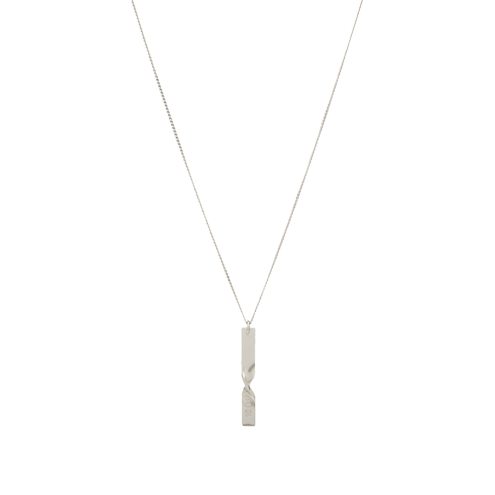 Maison Margiela Twisted Number Logo Bar Necklace - Palladio Semi Polished Plating