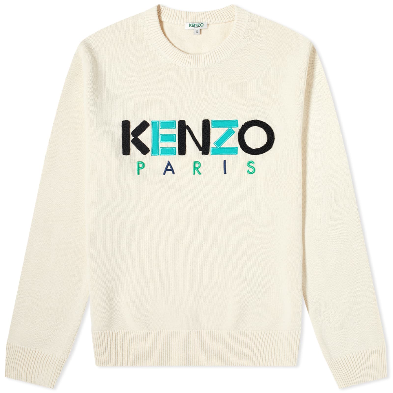 Kenzo Paris Logo Crew Knit - Ecru