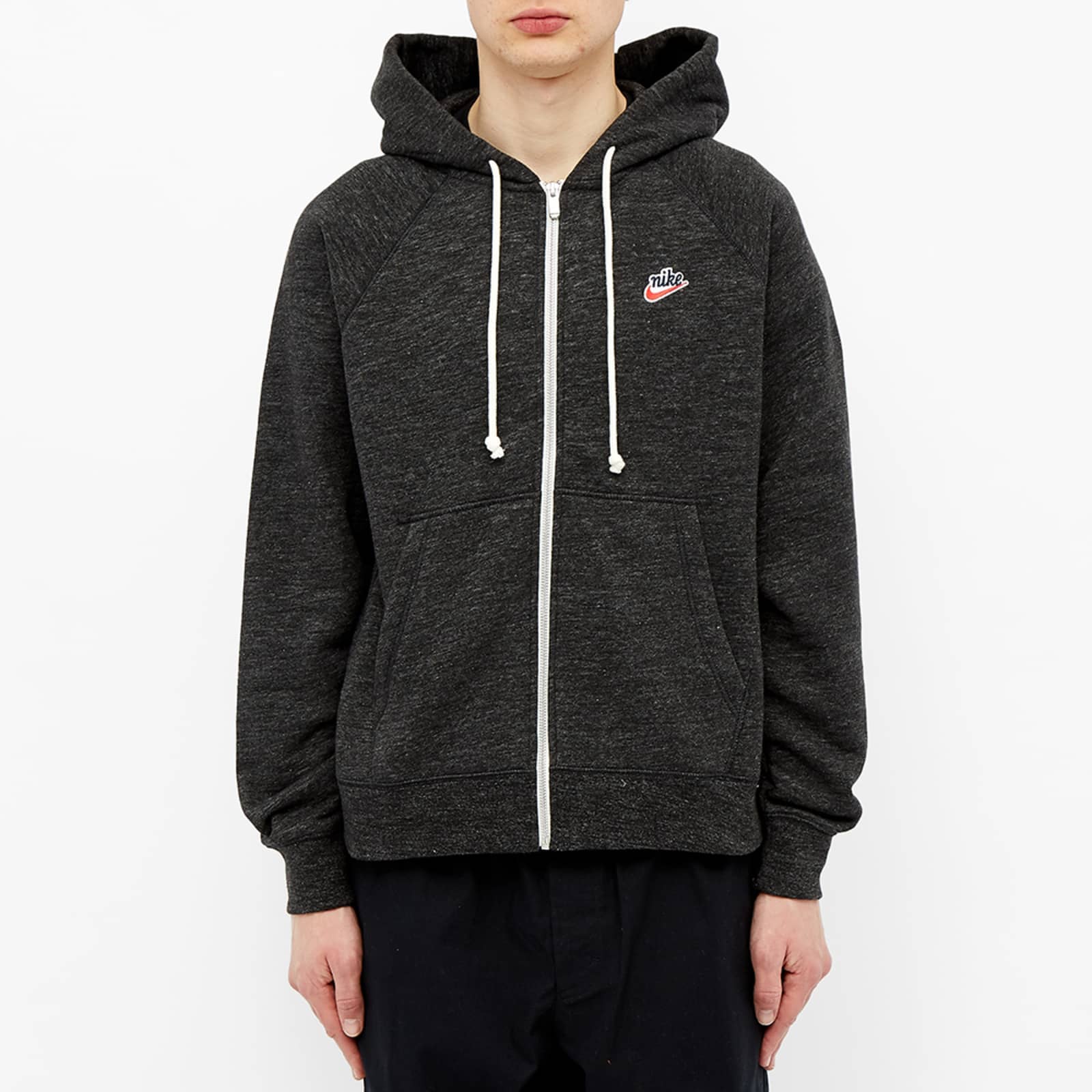 Nike Heritage Fleece Zip Hoodie - Black Heather