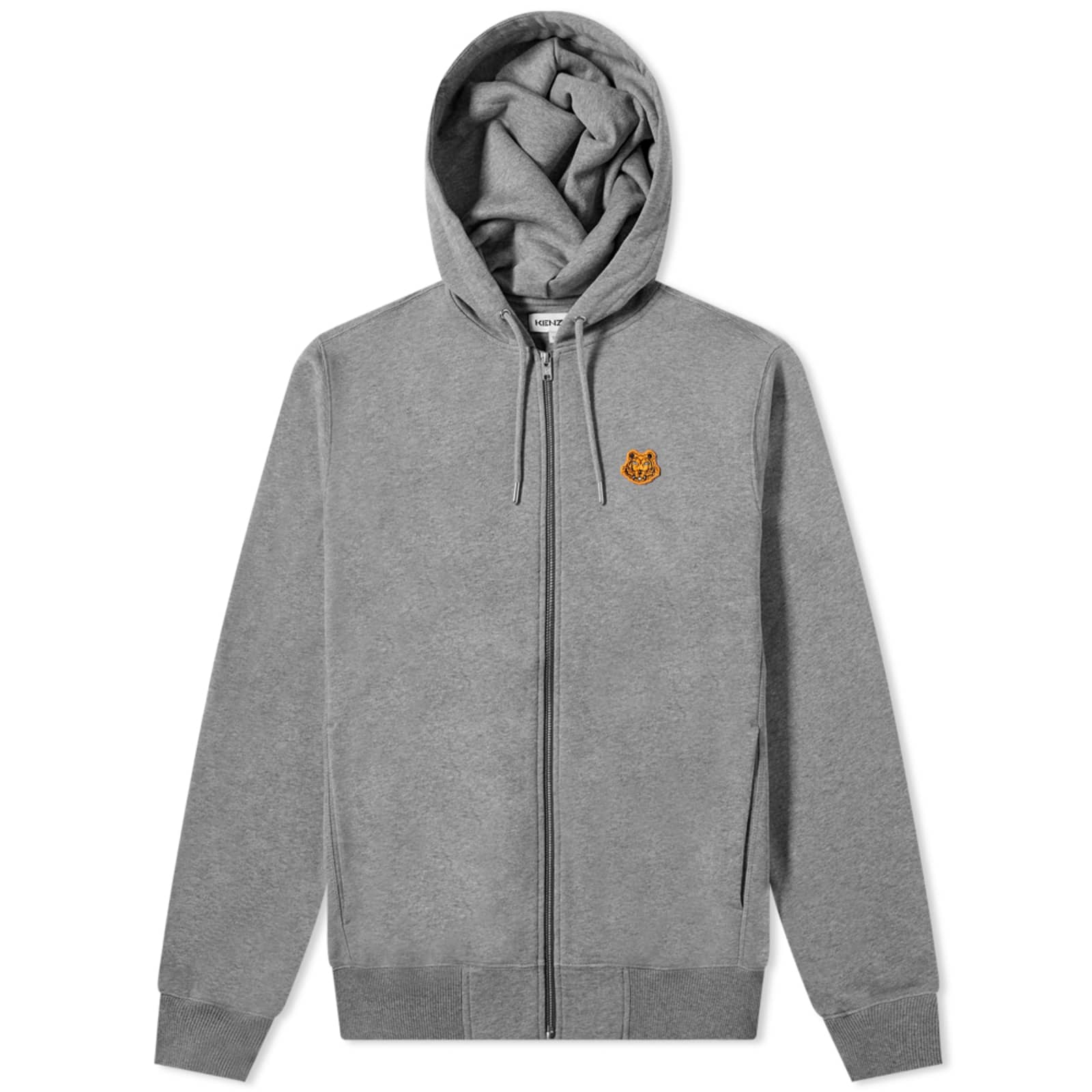 Kenzo Tiger Crest Zip Hoodie - Dove Grey