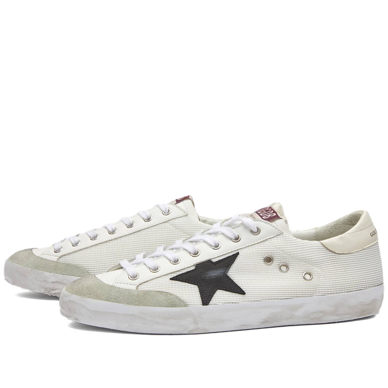 Golden Goose Super-Star Nylon Sneaker - White, Black & Beige