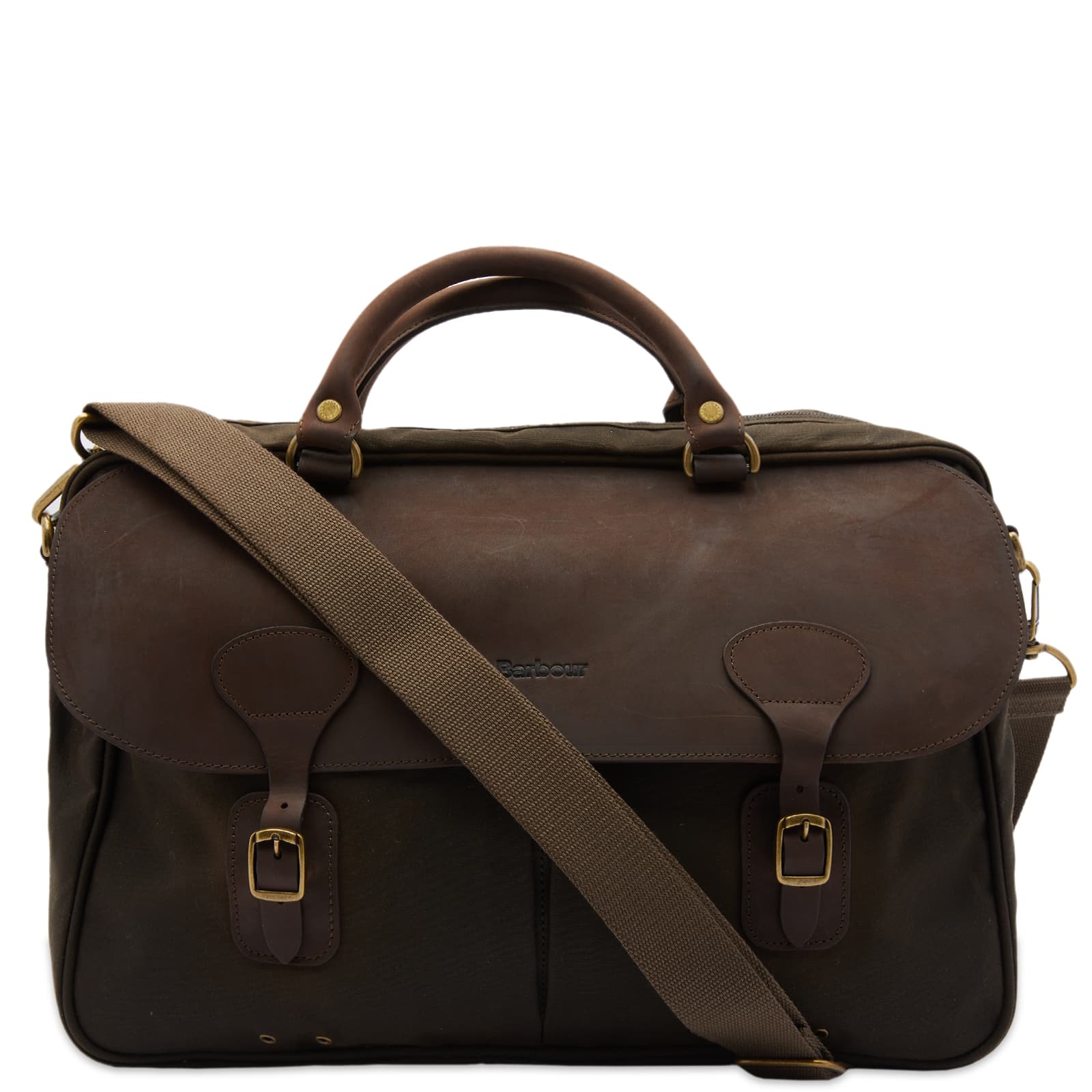 Barbour Wax Leather Briefcase Olive END. (US)