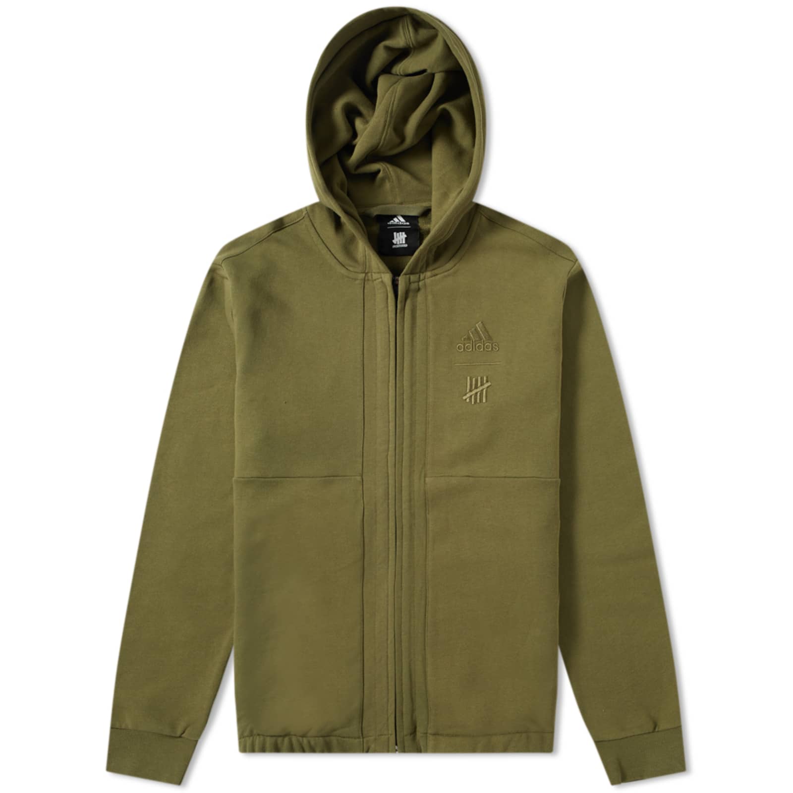 Adidas Consortium x Undefeated Full Zip Logo Hoody Olive Cargo END.