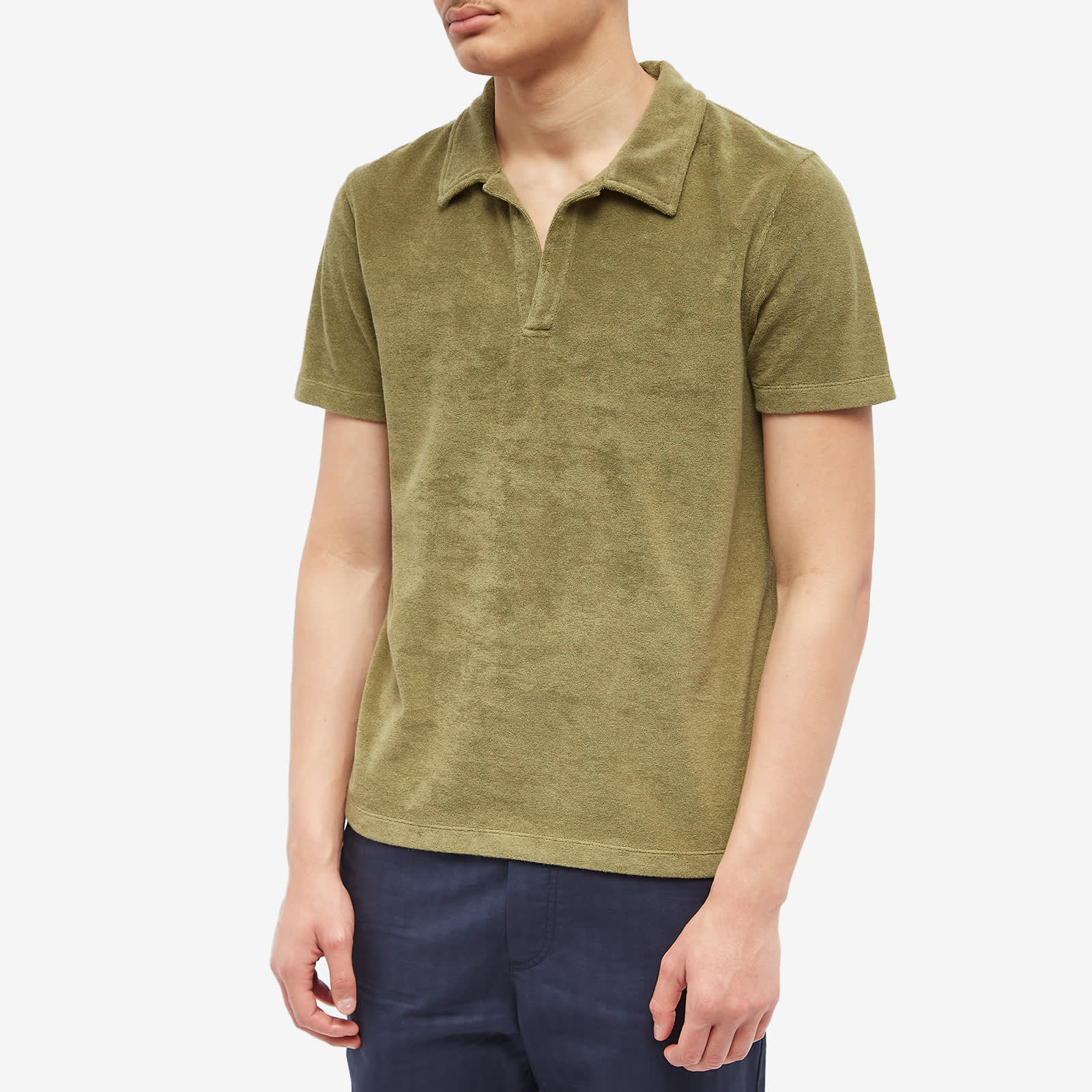 Harmony Tao Terry Cloth Polo Shirt Khaki END.