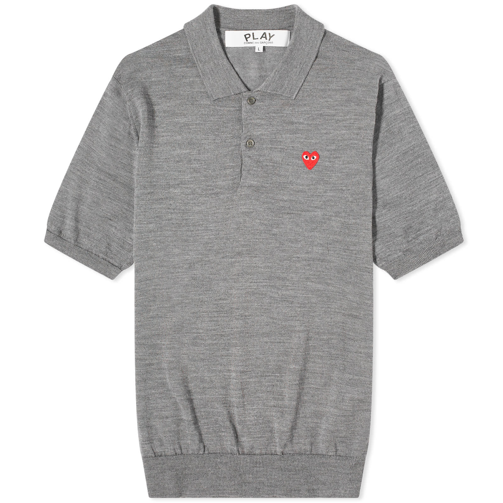 Comme des Garçons Play Knit Polo - Grey