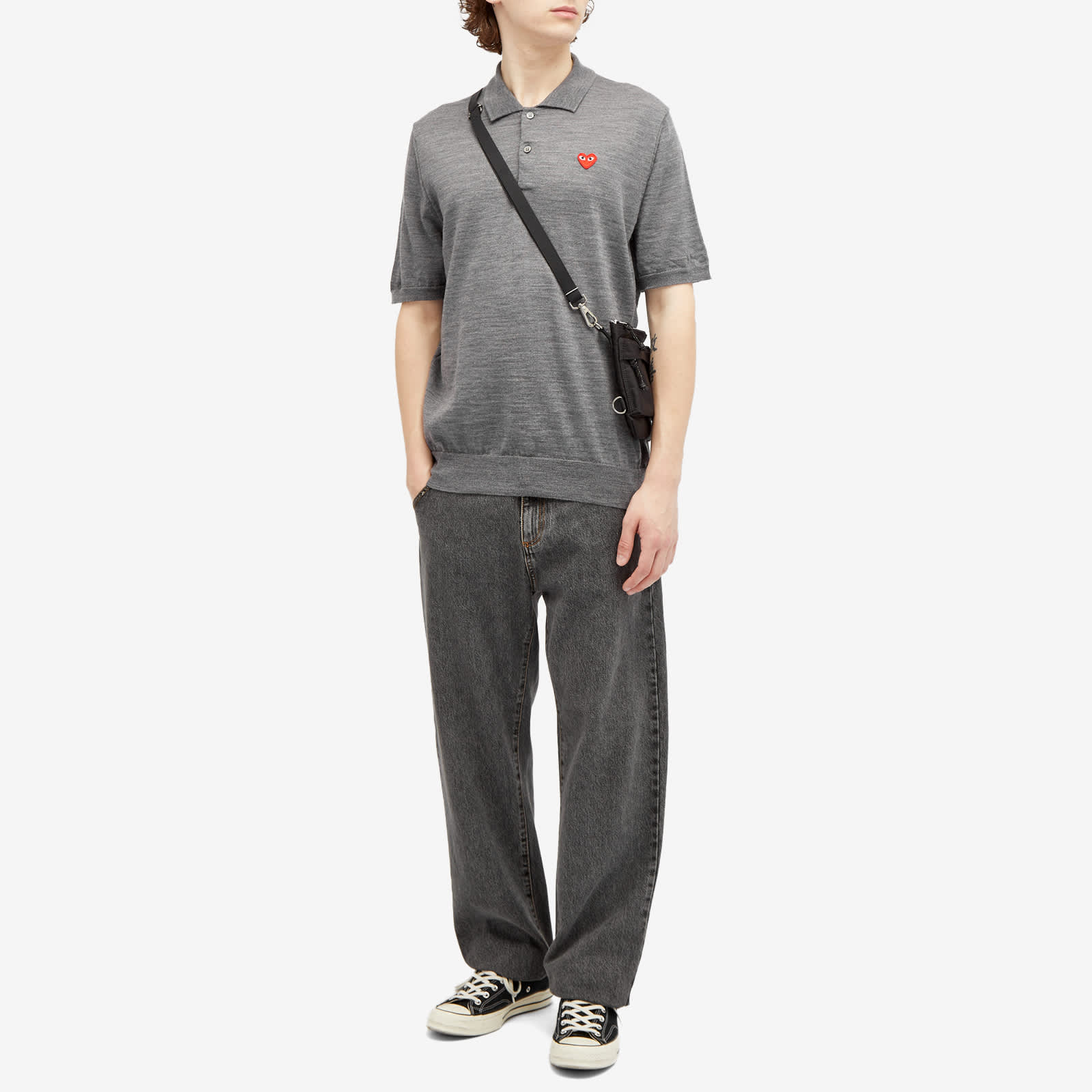 Comme des Garçons Play Knit Polo - Grey