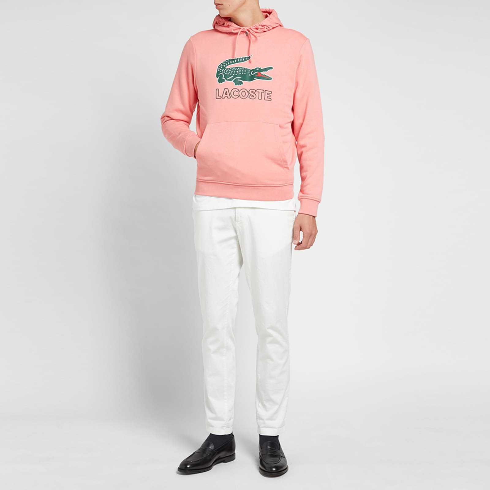 Lacoste Big Croc Logo Hoody - Pink