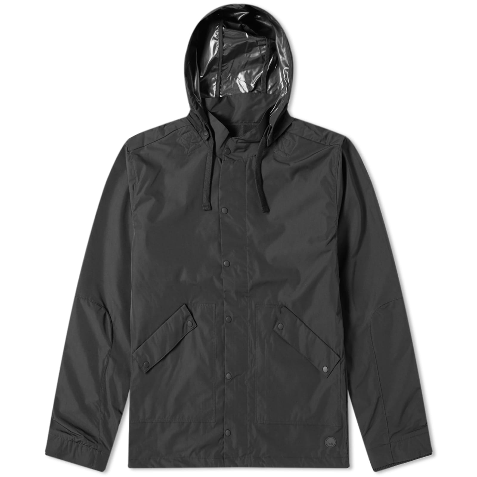 Folk Hooded Rain Jacket Black END.