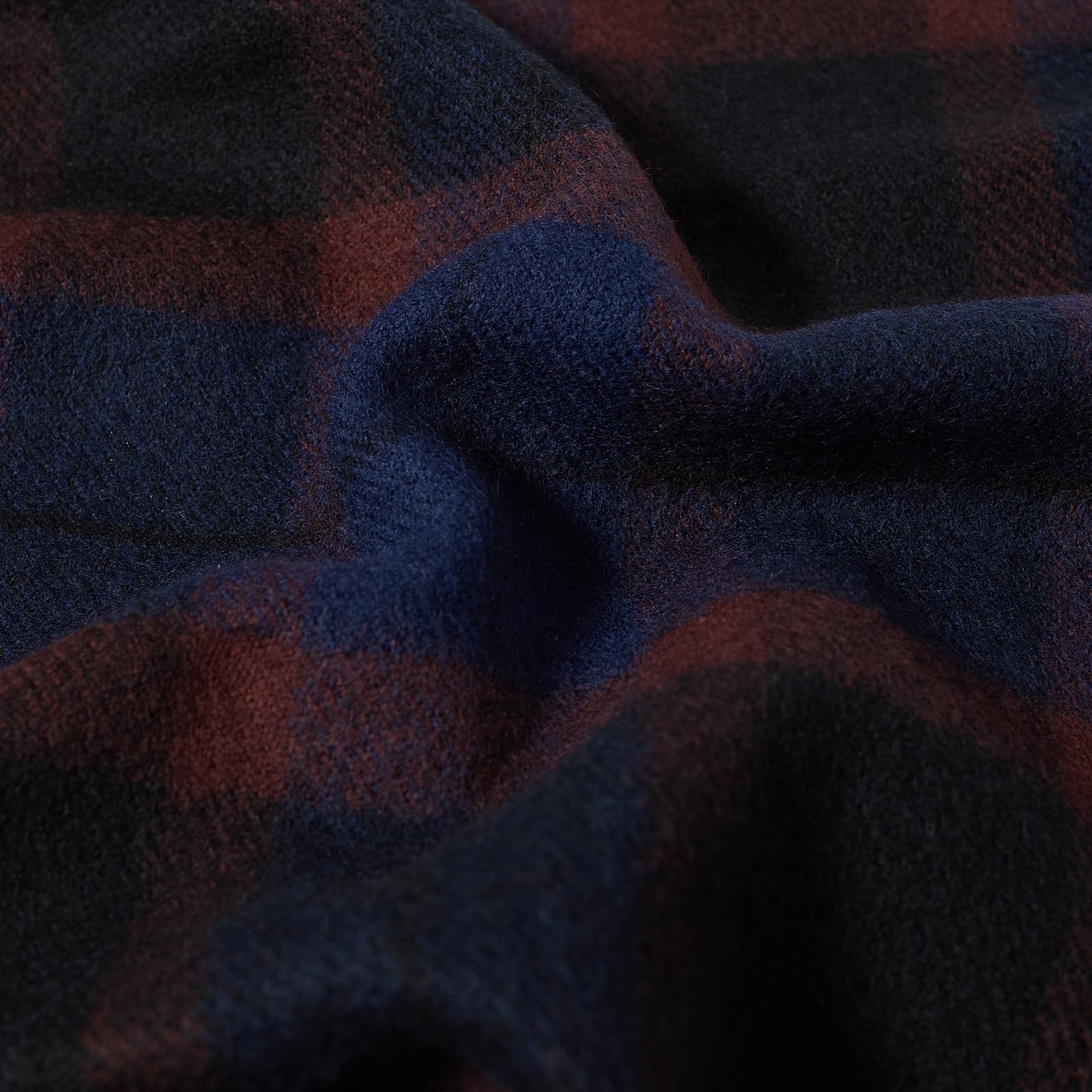 Fred Perry Lambswool Tartan Scarf Oxblood & Shaded Stone END.