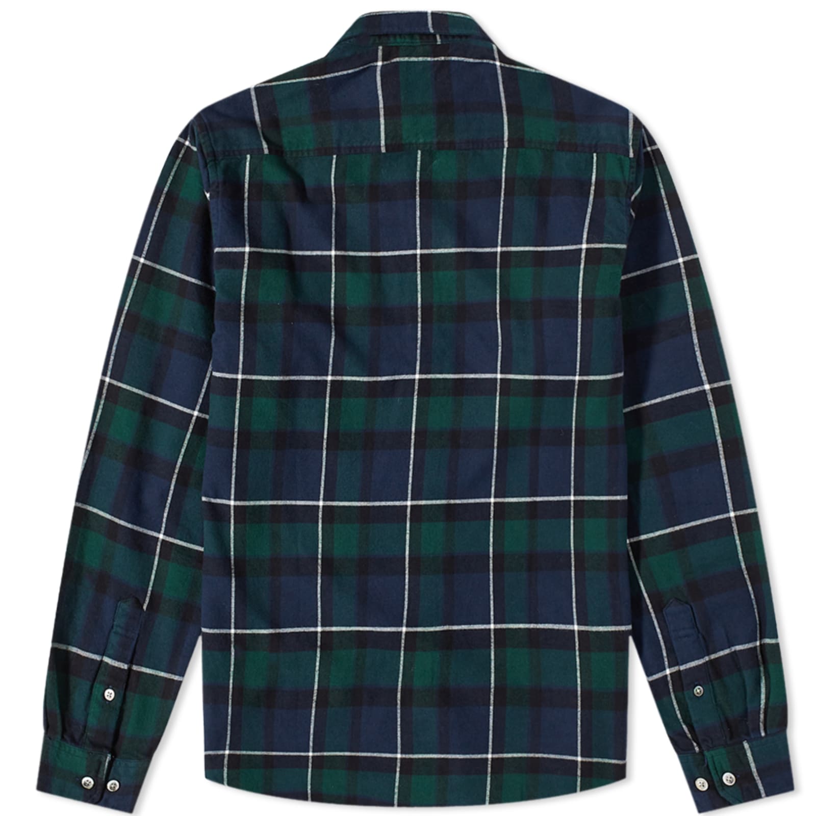 Norse Projects Anton Brushed Flannel Check Button Down Shirt Black