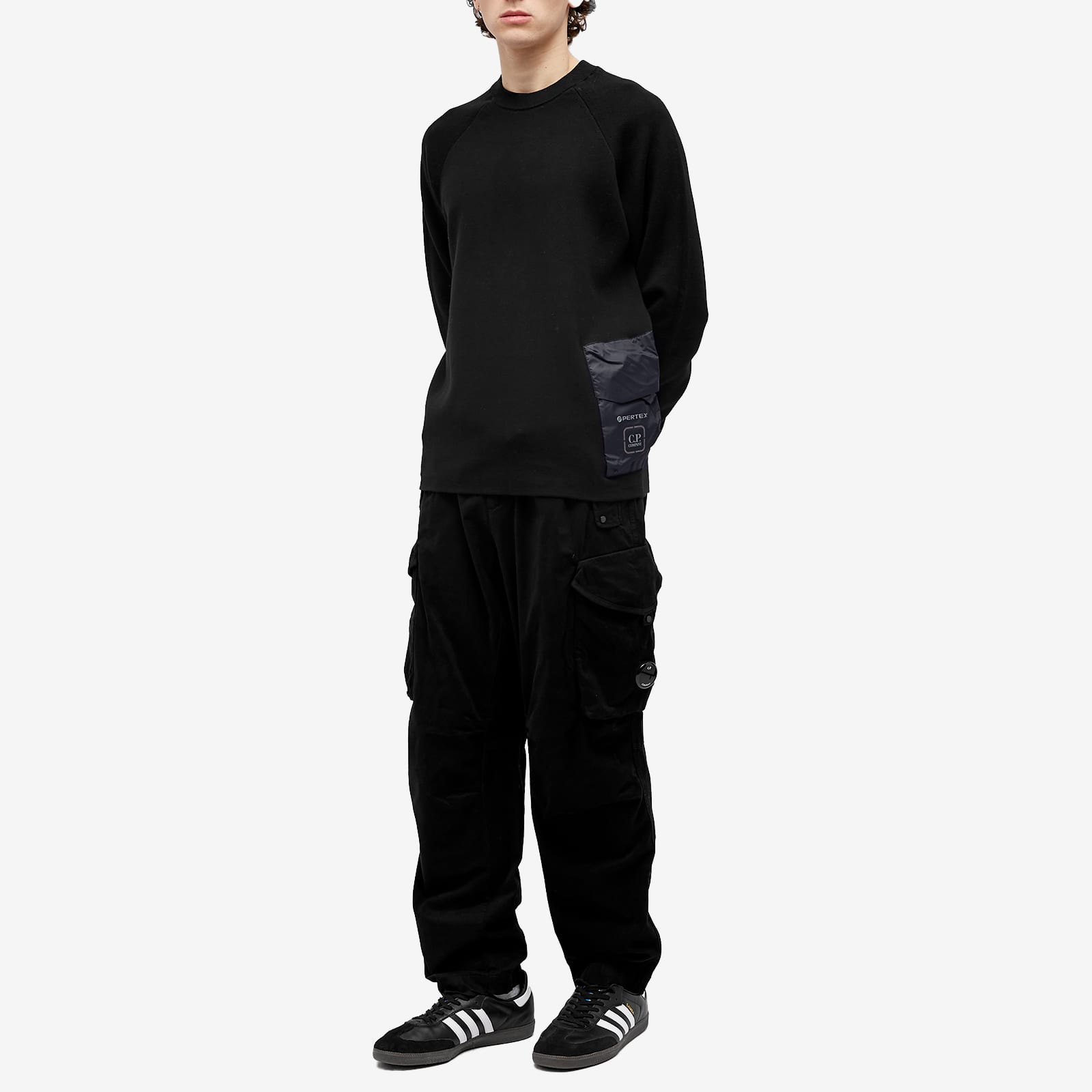 C.P. Company Double Mixed Pocket Crew Sweat - Black
