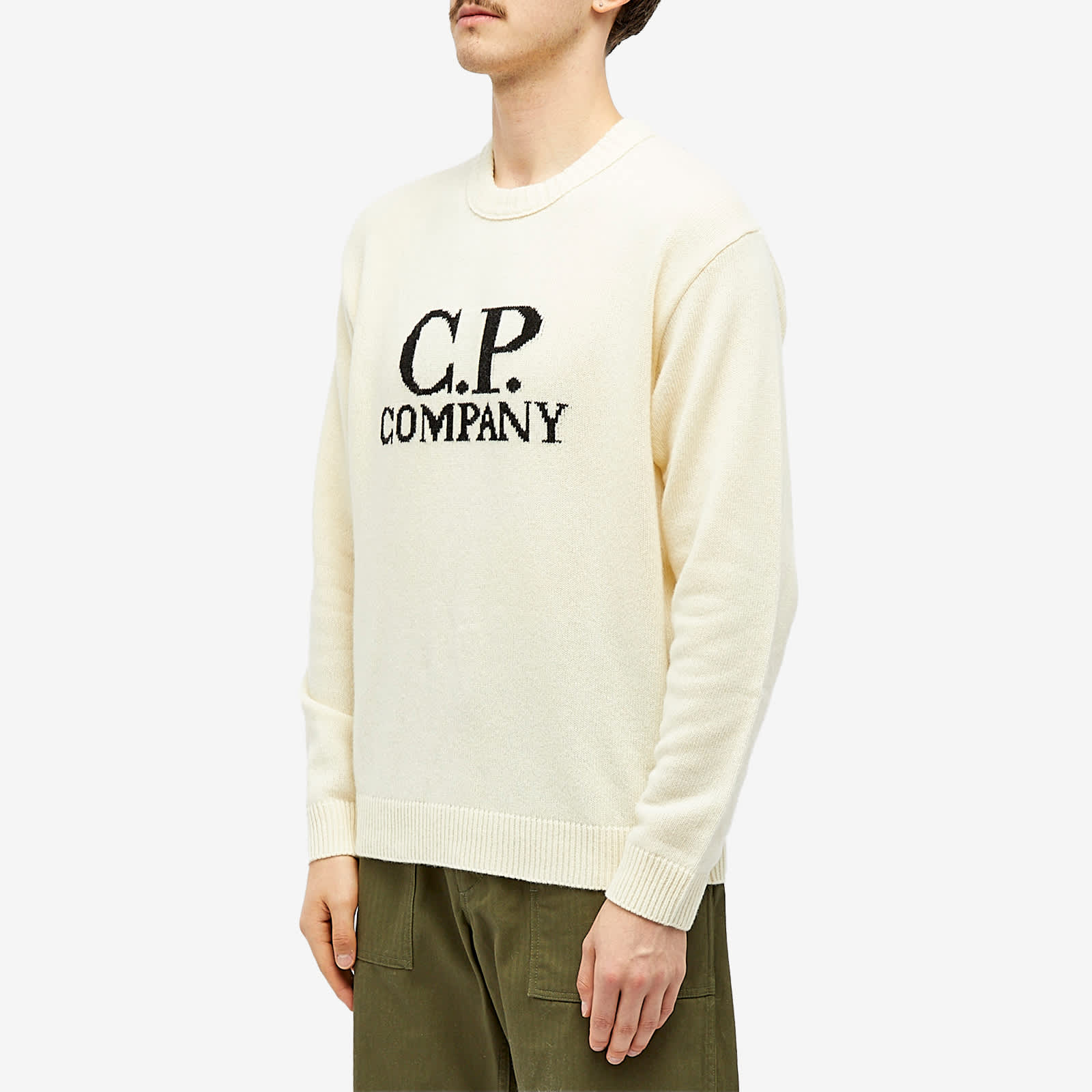 C.P. Company Lambswool Goggle Knit Gauze White END.
