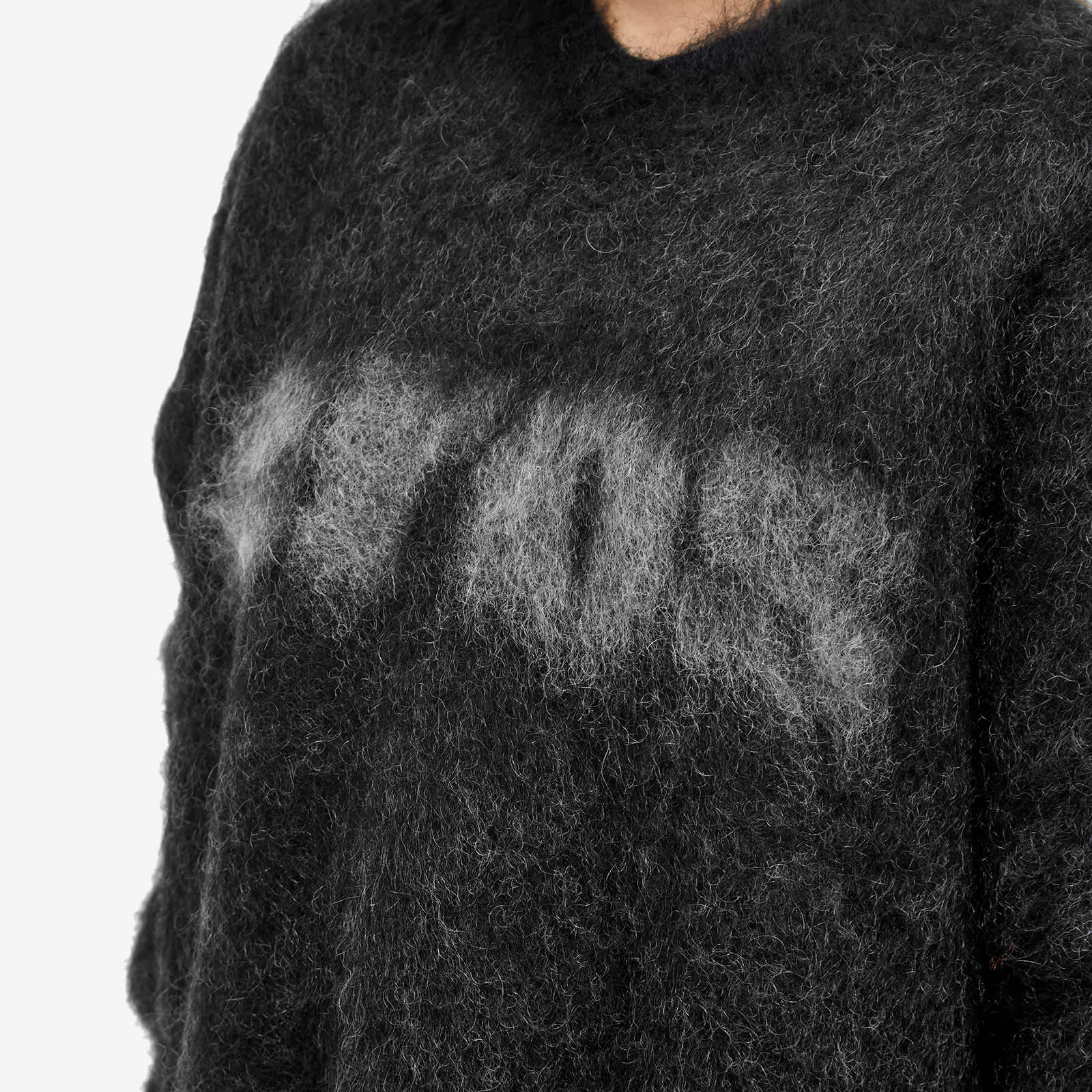 Martine Rose Brushed Mohair Eros VNeck Jumper Black & Charcoal END.