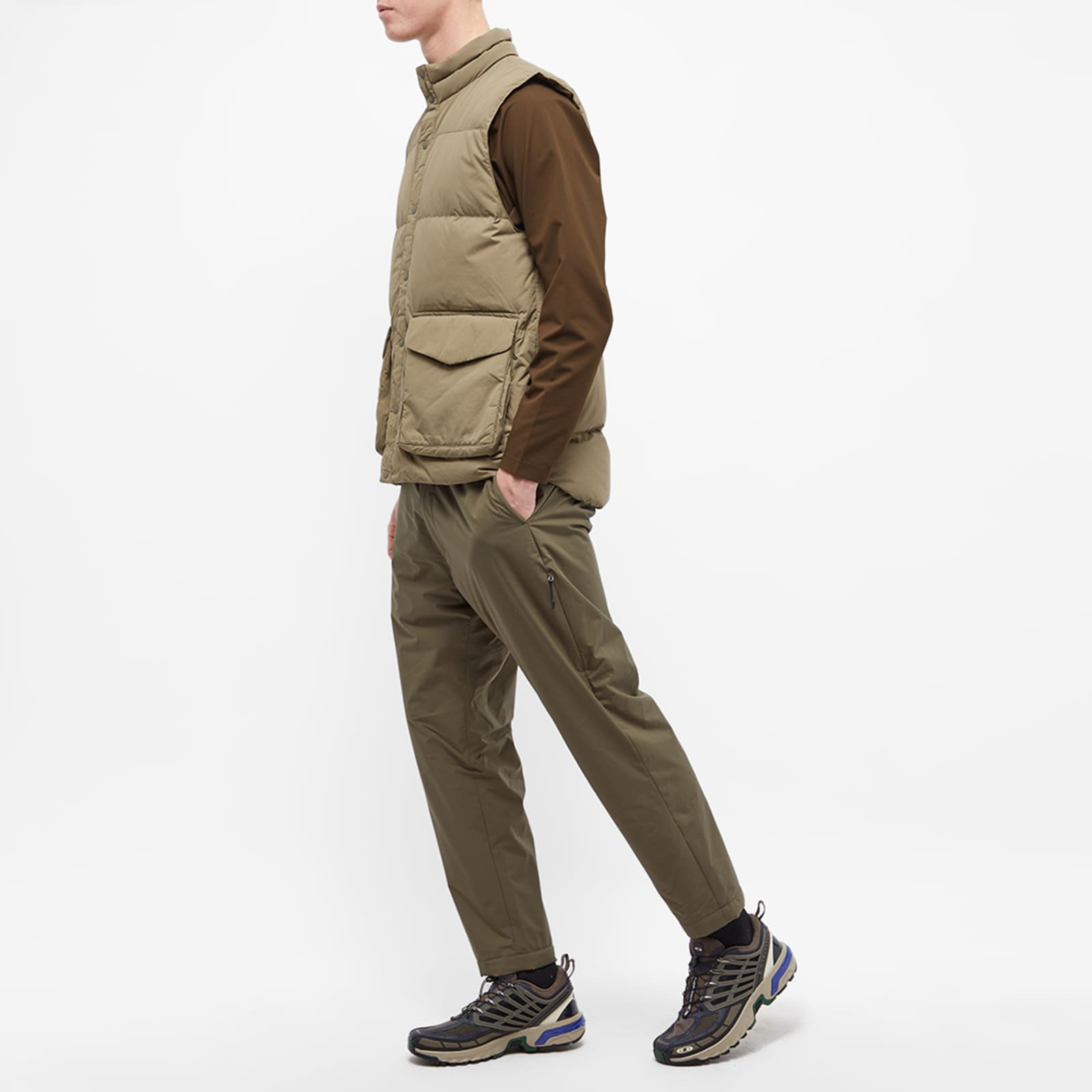 Snow Peak Recycled Nylon Ripstop Down Vest Beige END.