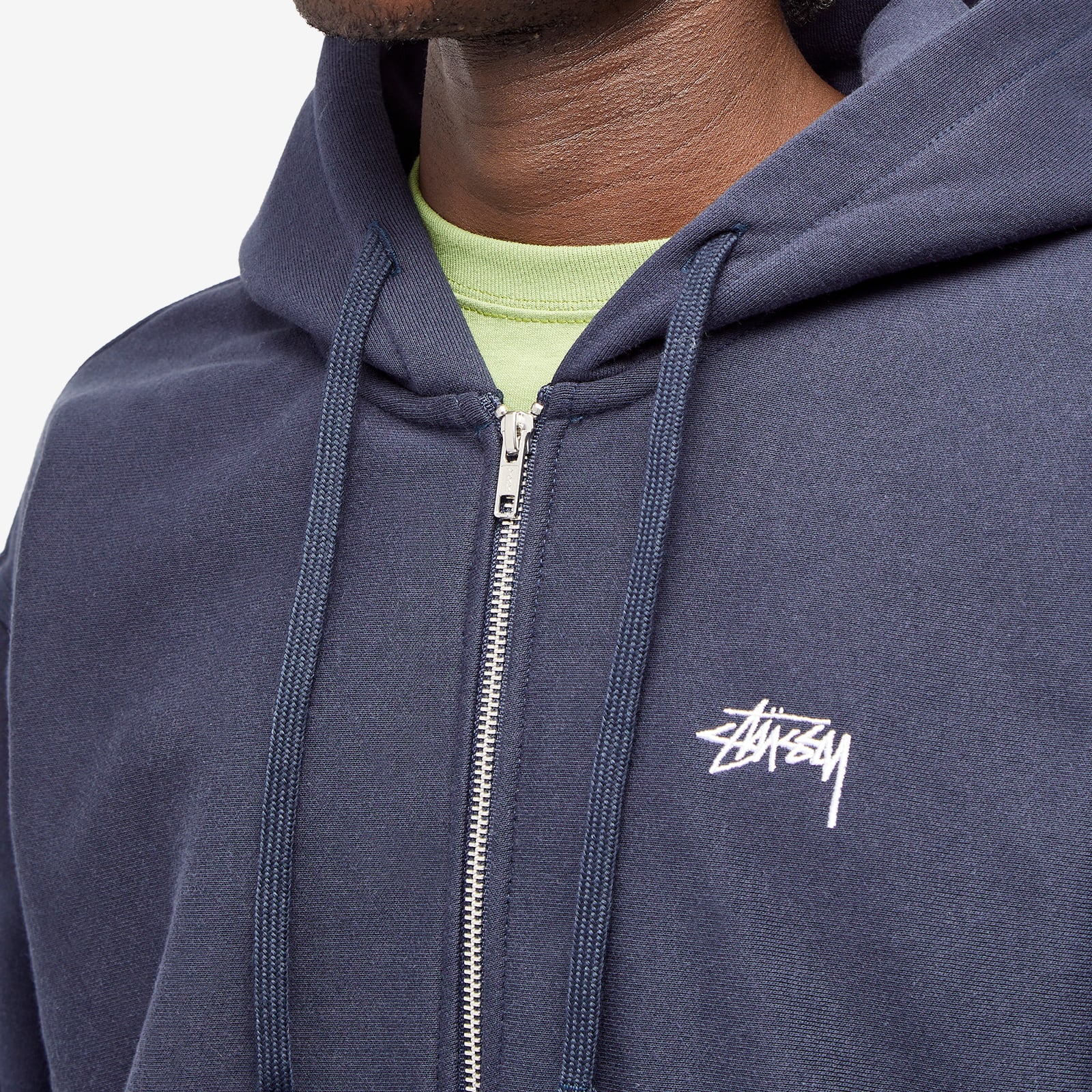 Stussy Stock Logo Zip Hoodie Navy | END.