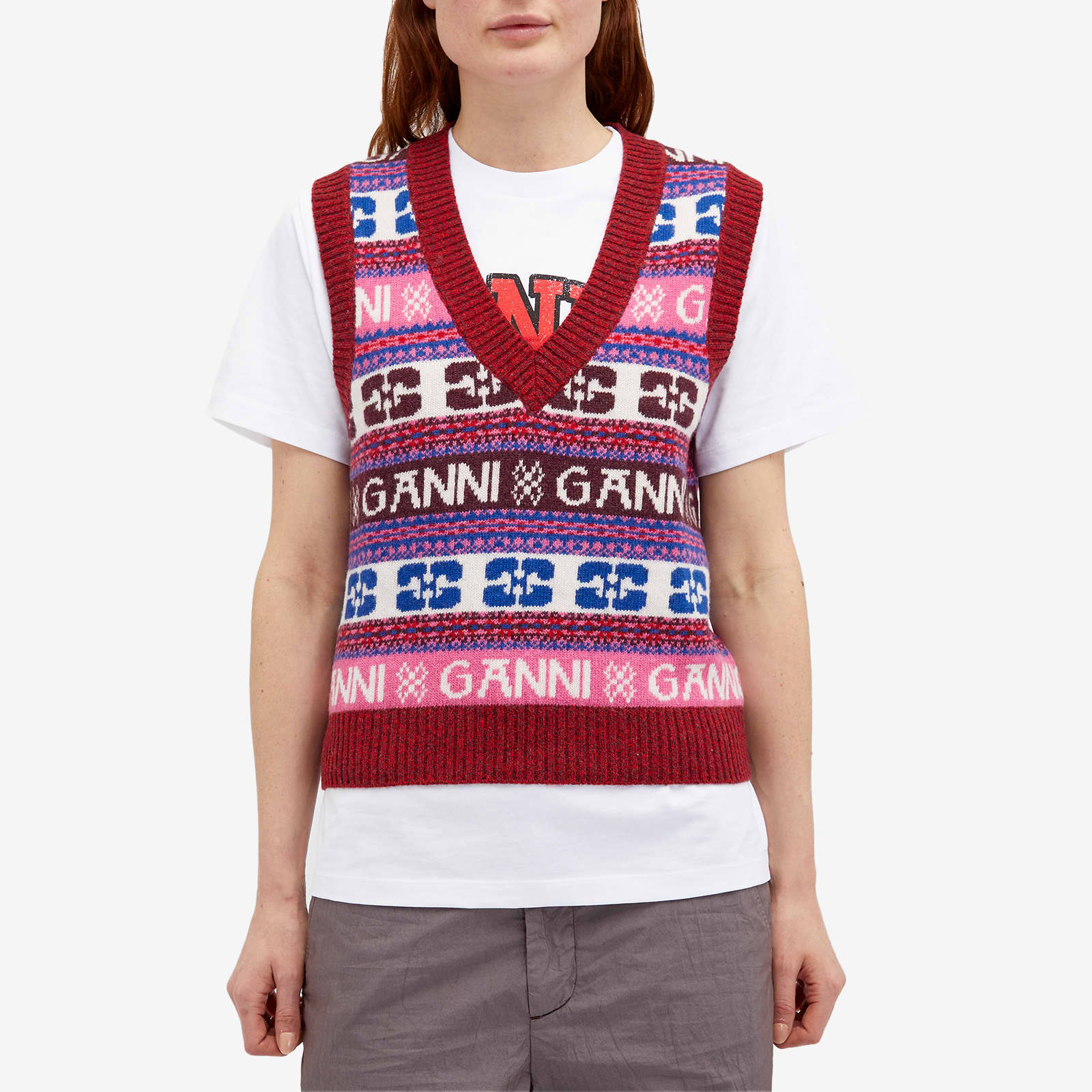 Ganni Graphic Soft Wool Mix Vest main image 0