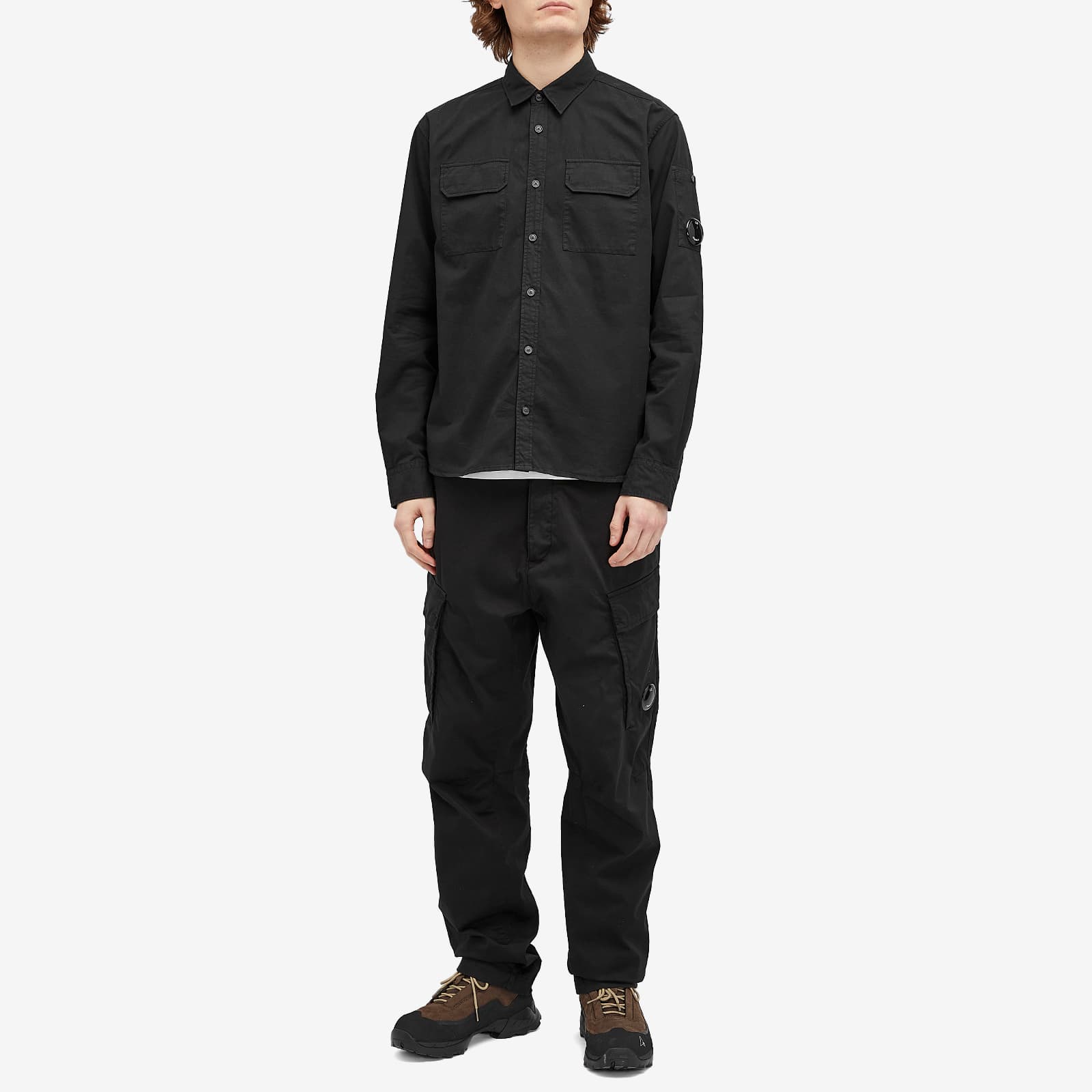 C.P. Company Gabardine Lens Button Overshirt - Black