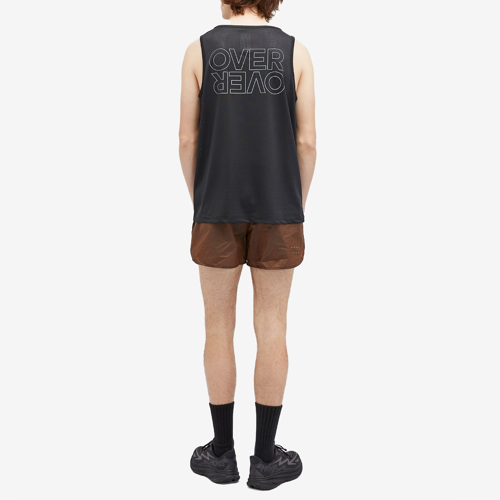 OVER OVER 4" Track Shorts - Hot Chocolate