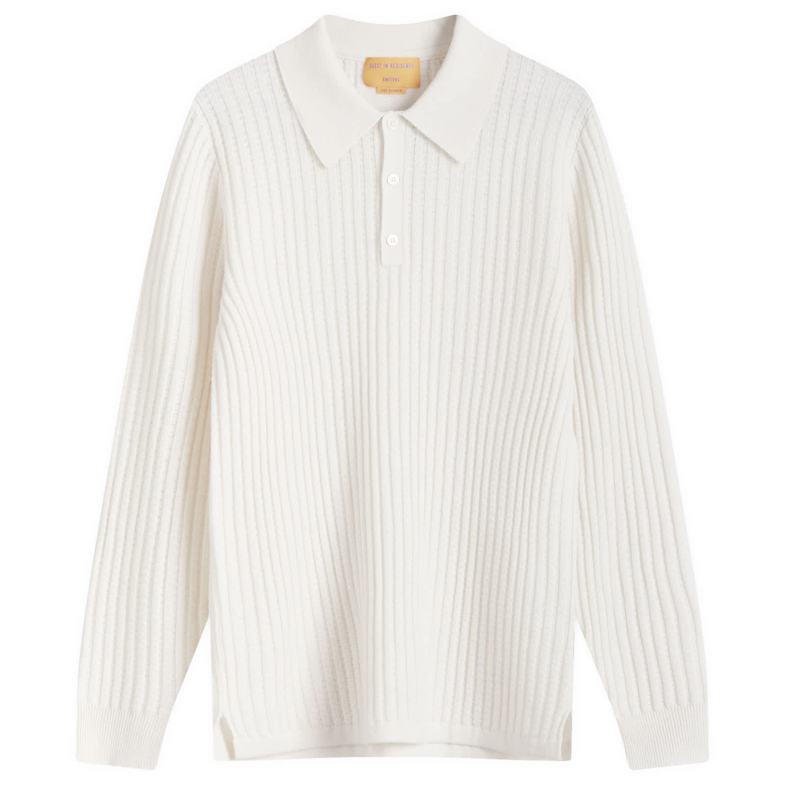 GUEST IN RESIDENCE Theo Waffle Polo In Cashmere - Cream