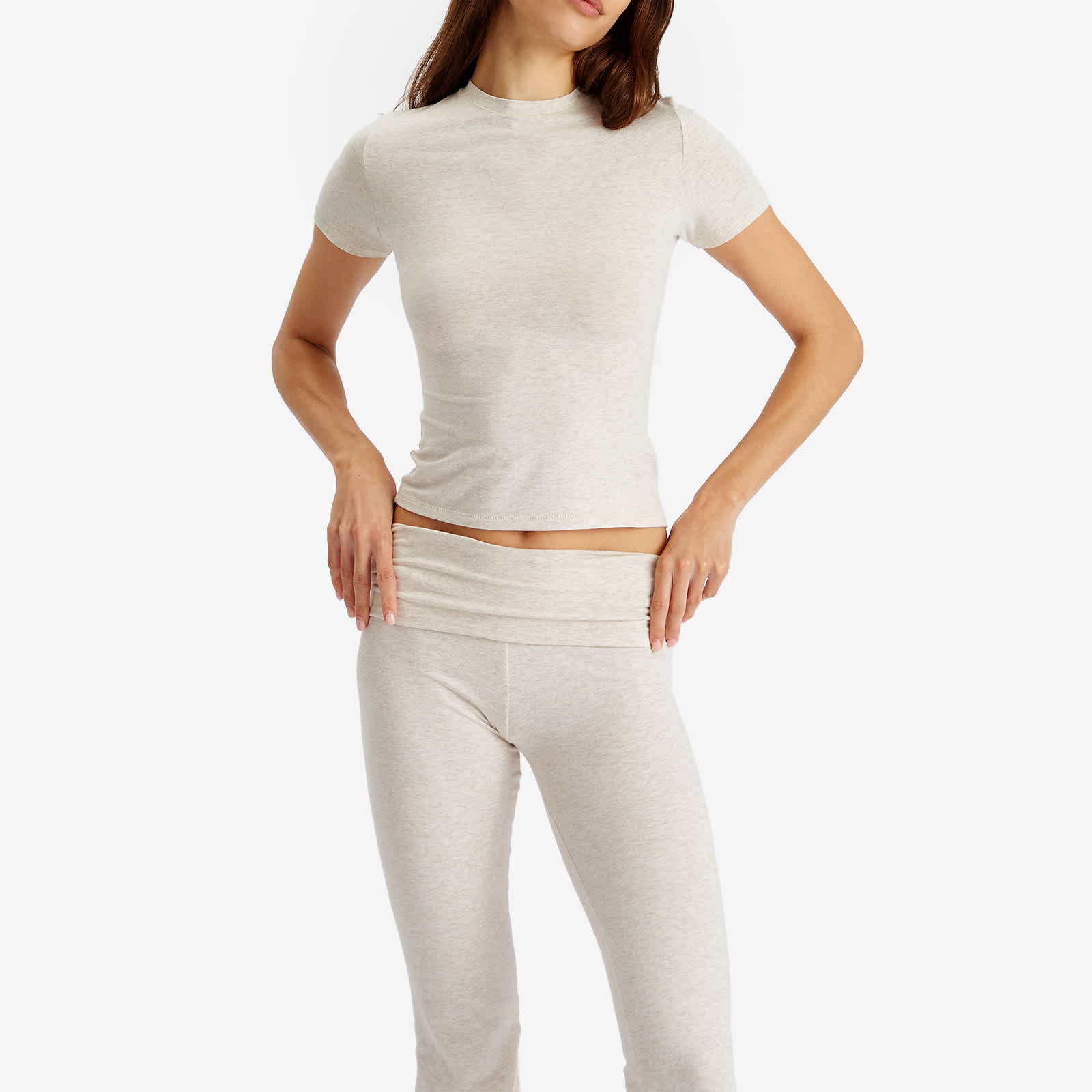 SKIMS Cotton Jersey Foldover Pant