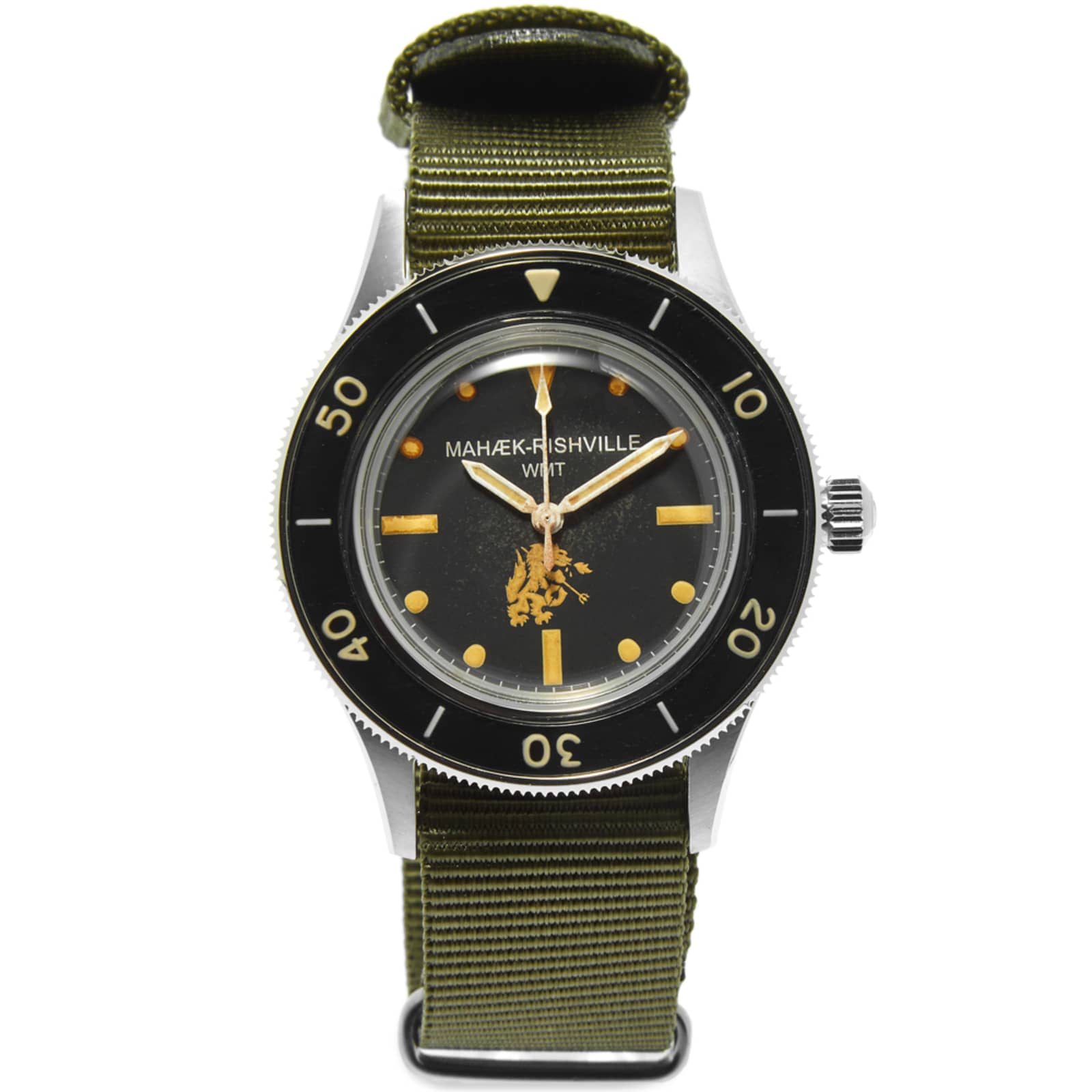 Maharishi Riverine Diver Watch Steel CaseAged Dial Steel Black END. (US)