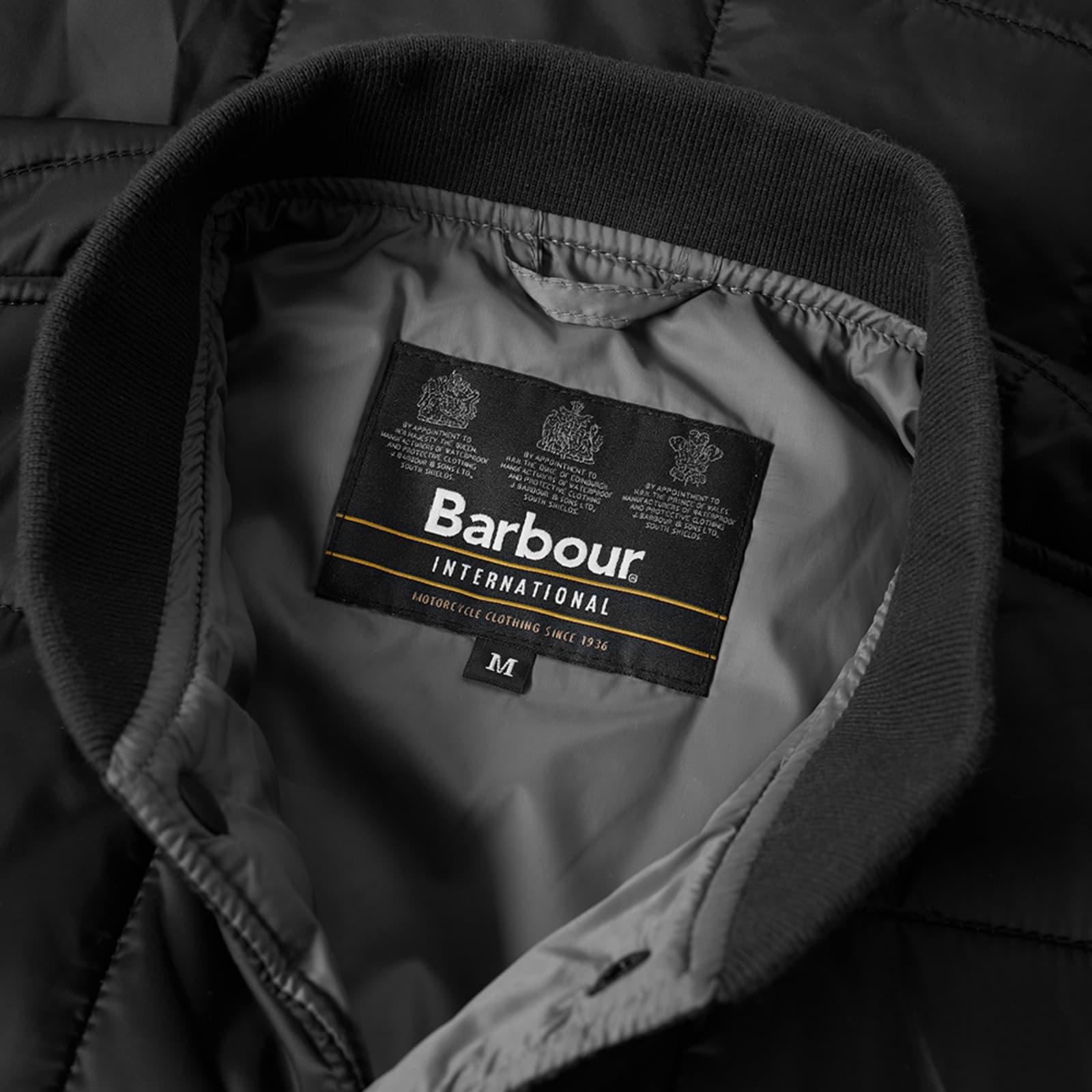 Barbour International Worn Quilt Jacket Black END.