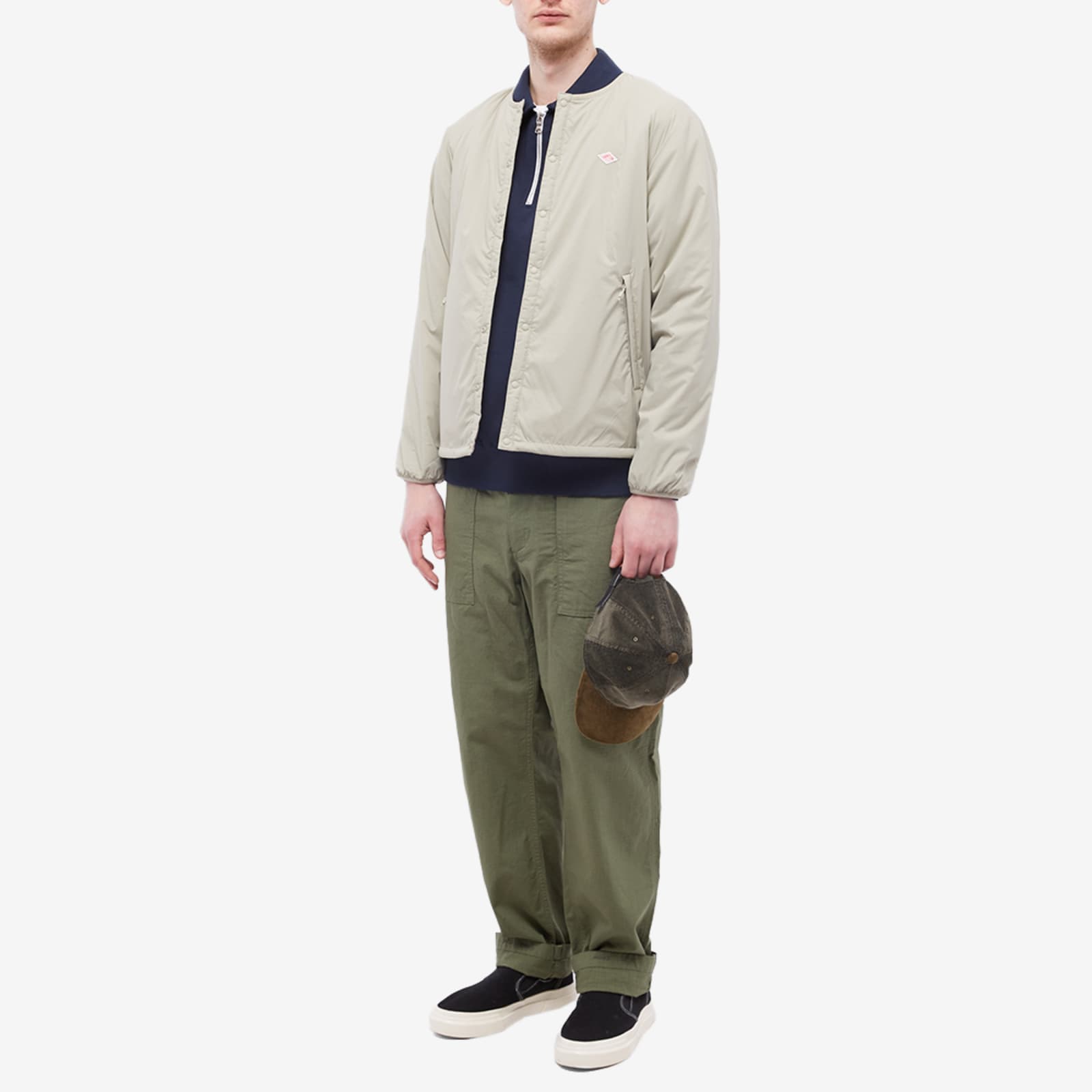 Danton Collarless Insulation Jacket Sage Khaki END.