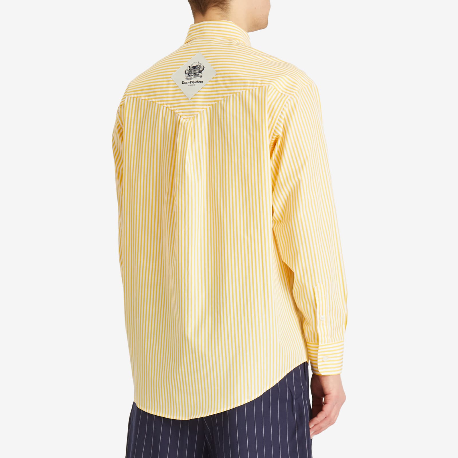 White Pink Striped Flag Western Shirt