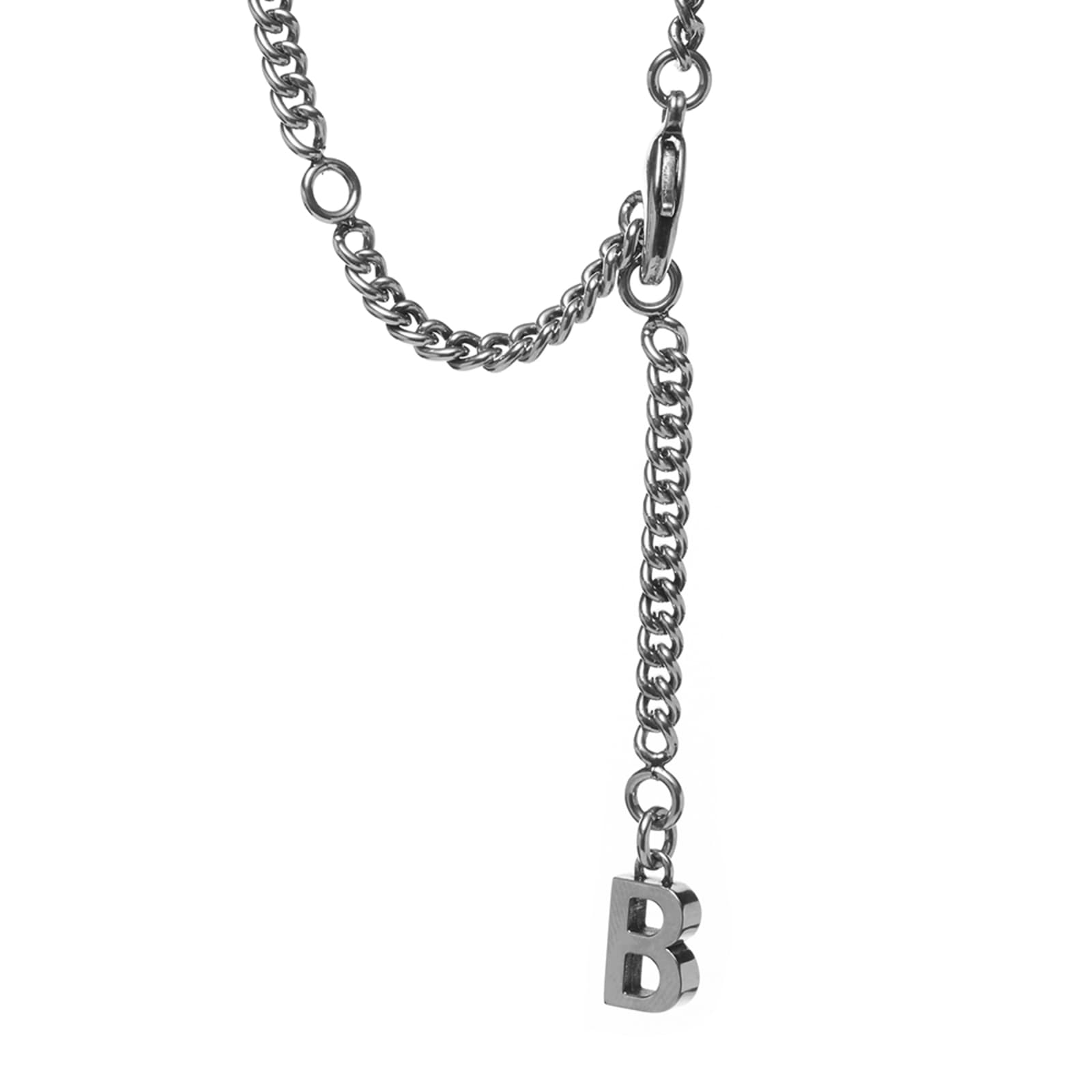 Balenciaga Logo Necklace Antique Silver END.