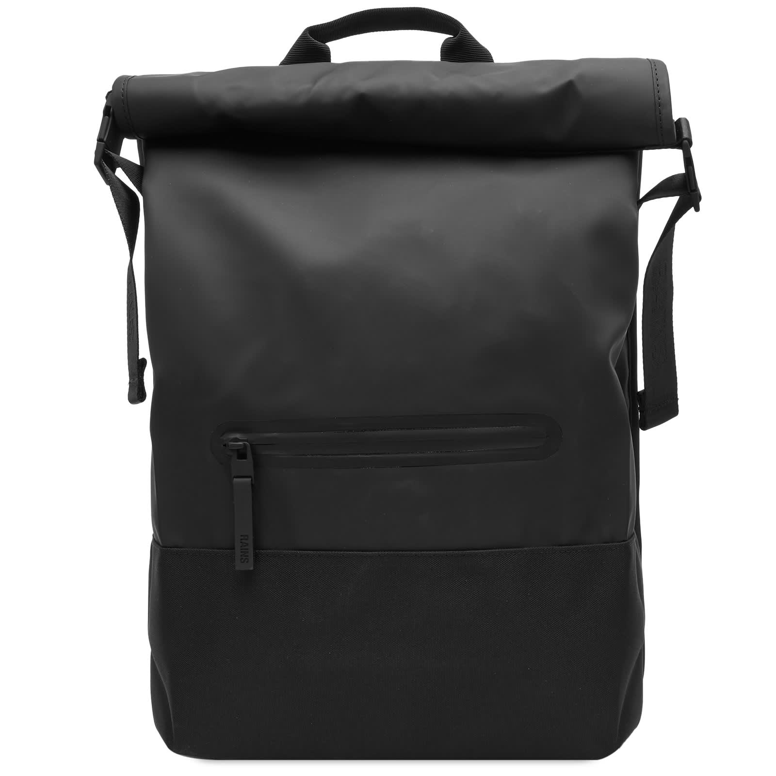 RAINS Trail Rolltop Backpack - Black