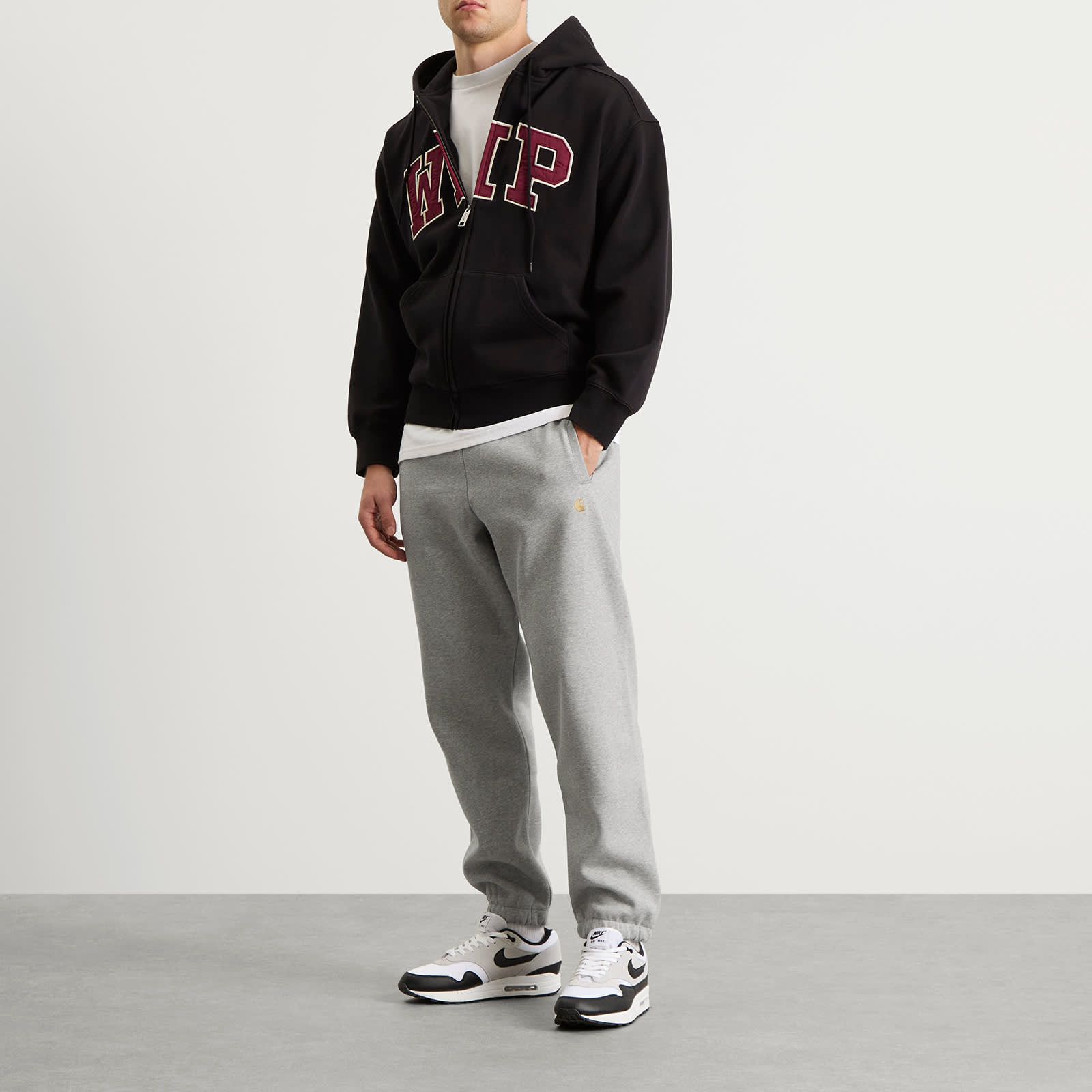 Carhartt WIP Chase Sweat Pants - Grey Heather & Gold