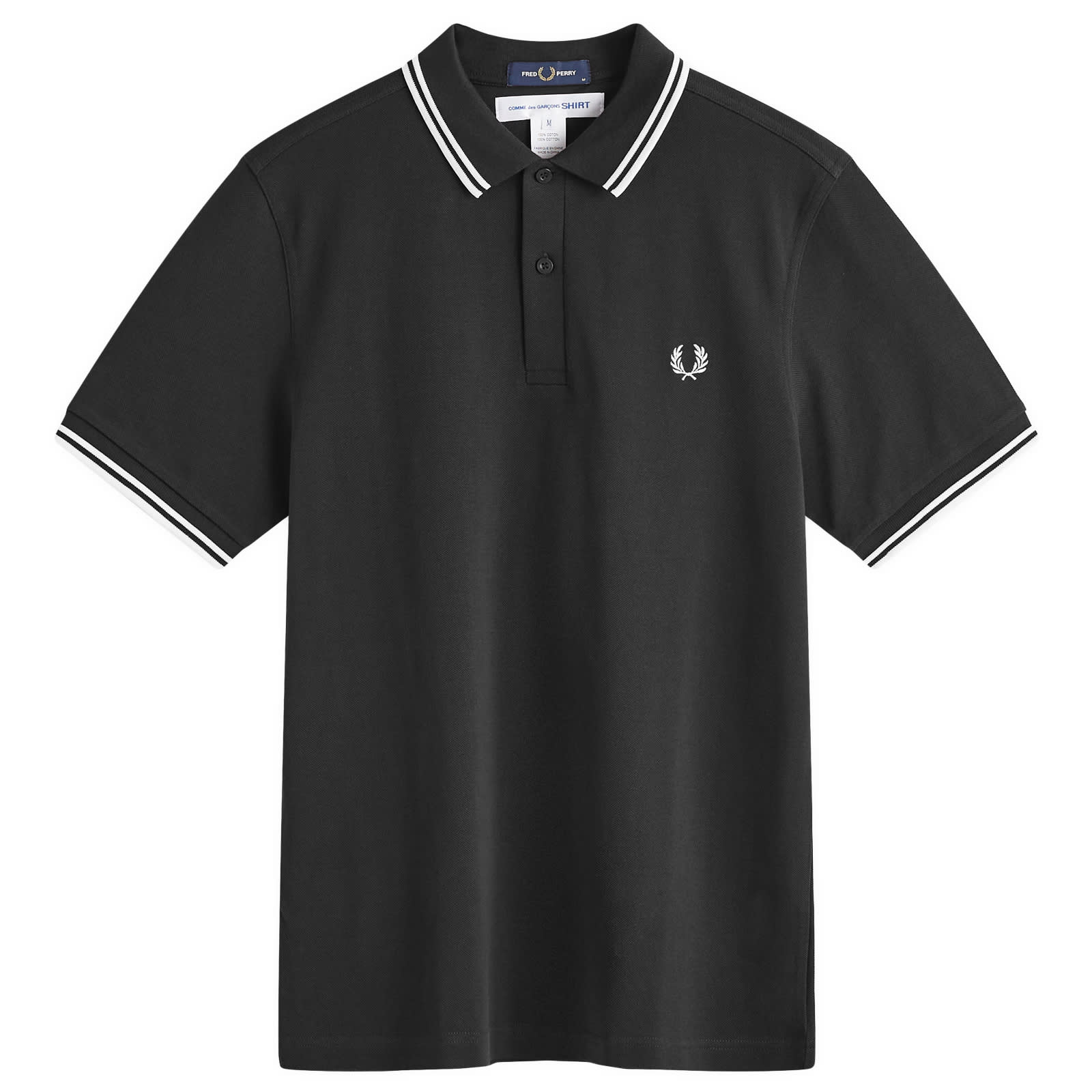Comme des Garçons SHIRT x Fred Perry Tipped Back Print Polo - Black