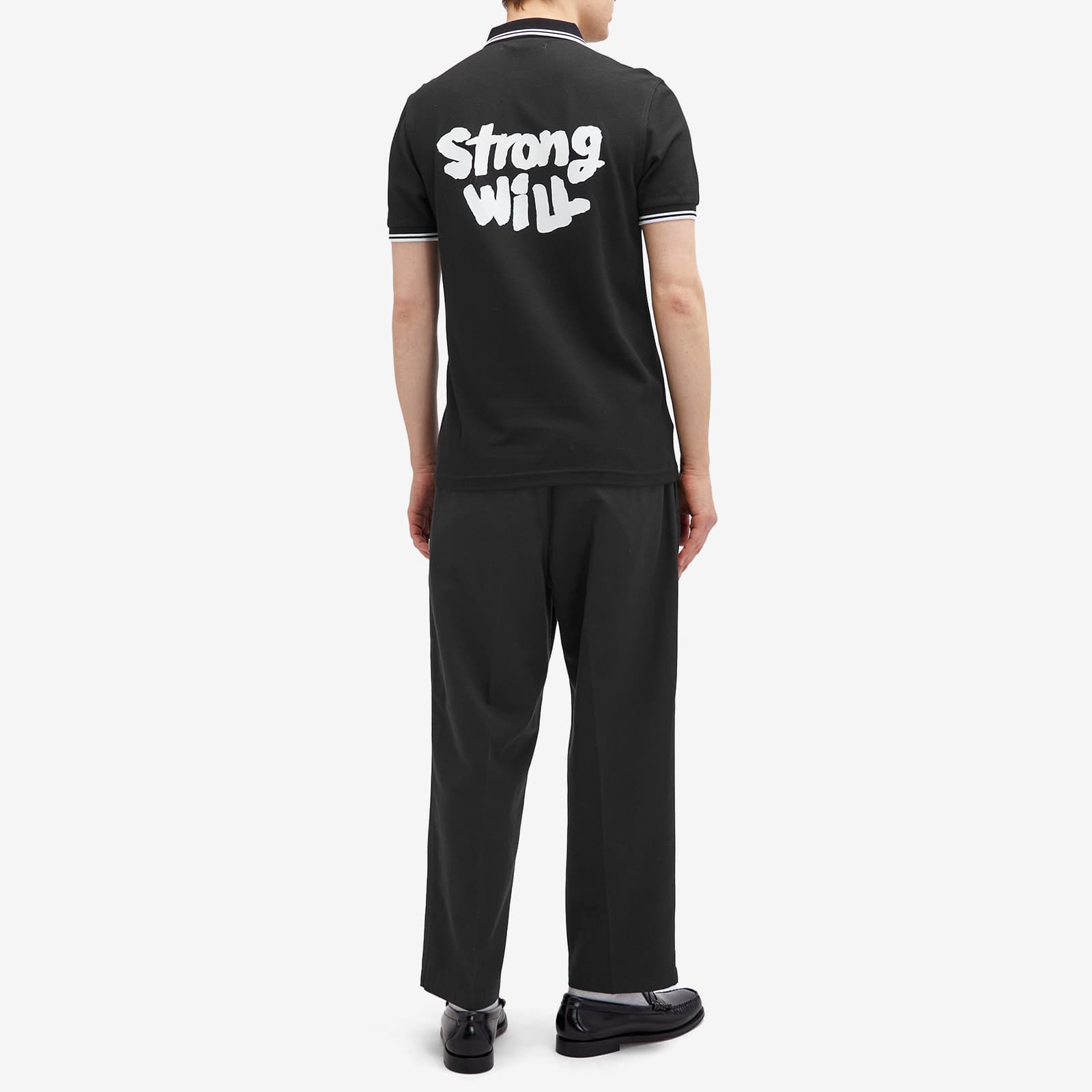 Comme des Garçons SHIRT x Fred Perry Tipped Back Print Polo - Black