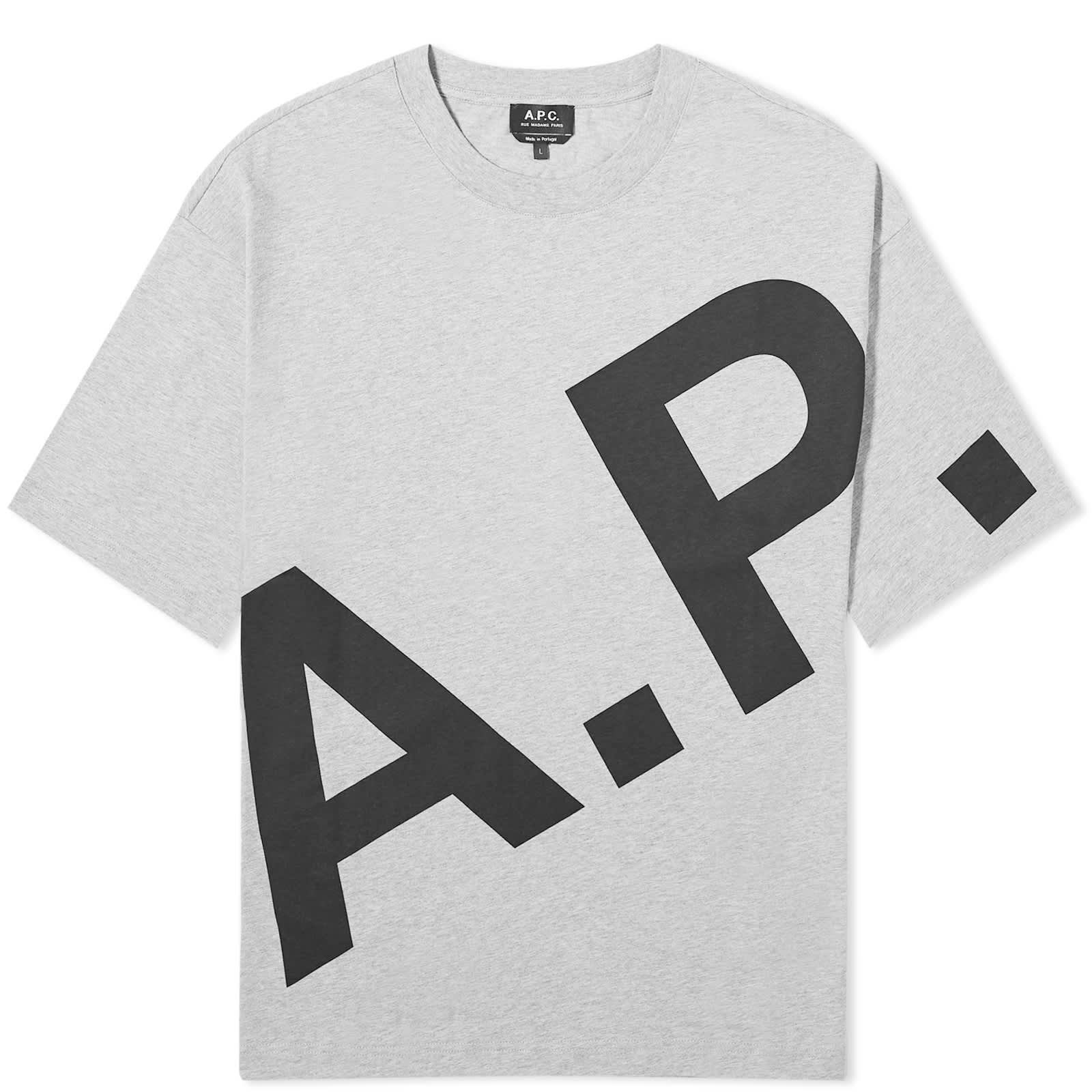 A.P.C. Cory All Over Logo T-Shirt - Heather Grey