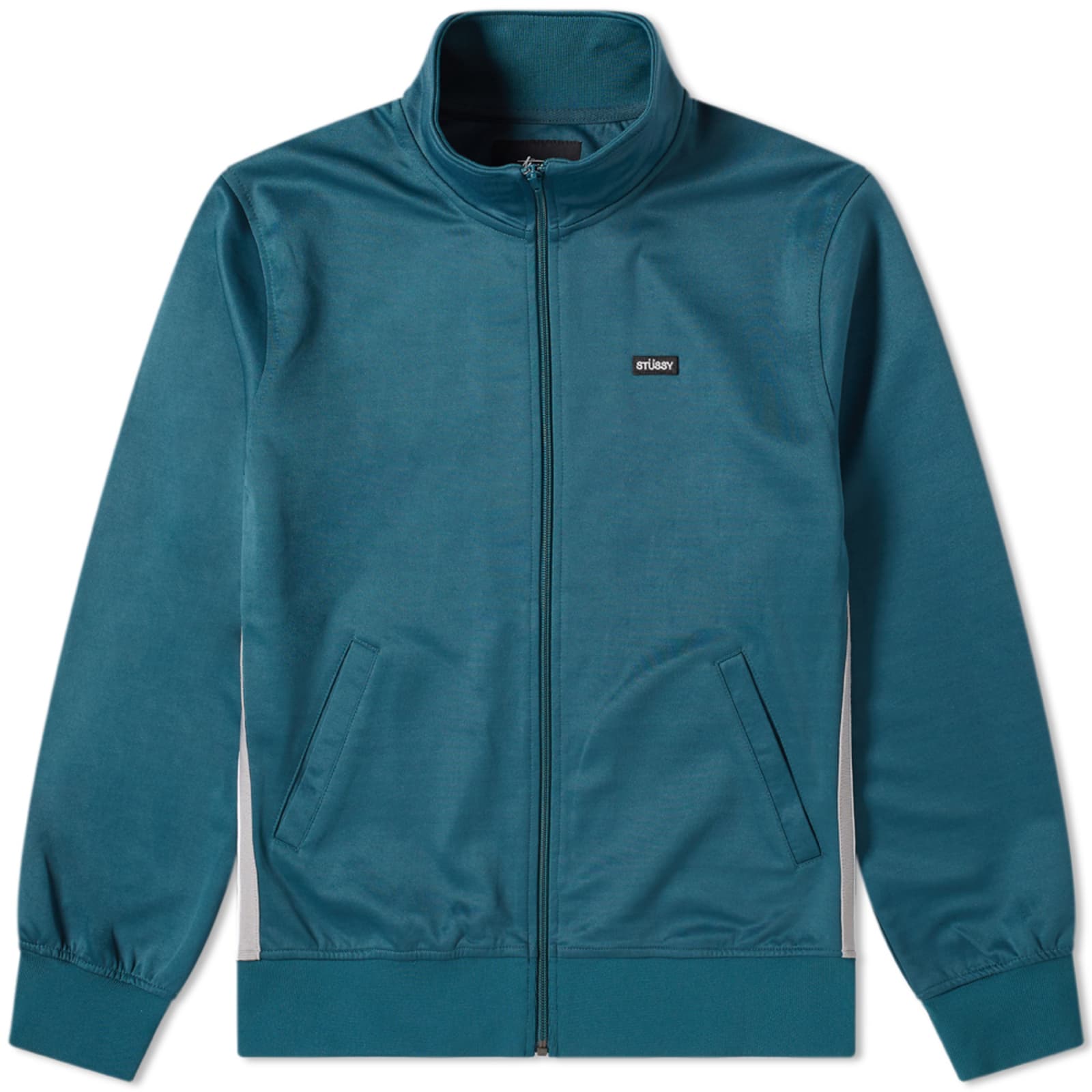 Stussy Textured Rib Track Jacket - Dark Teal