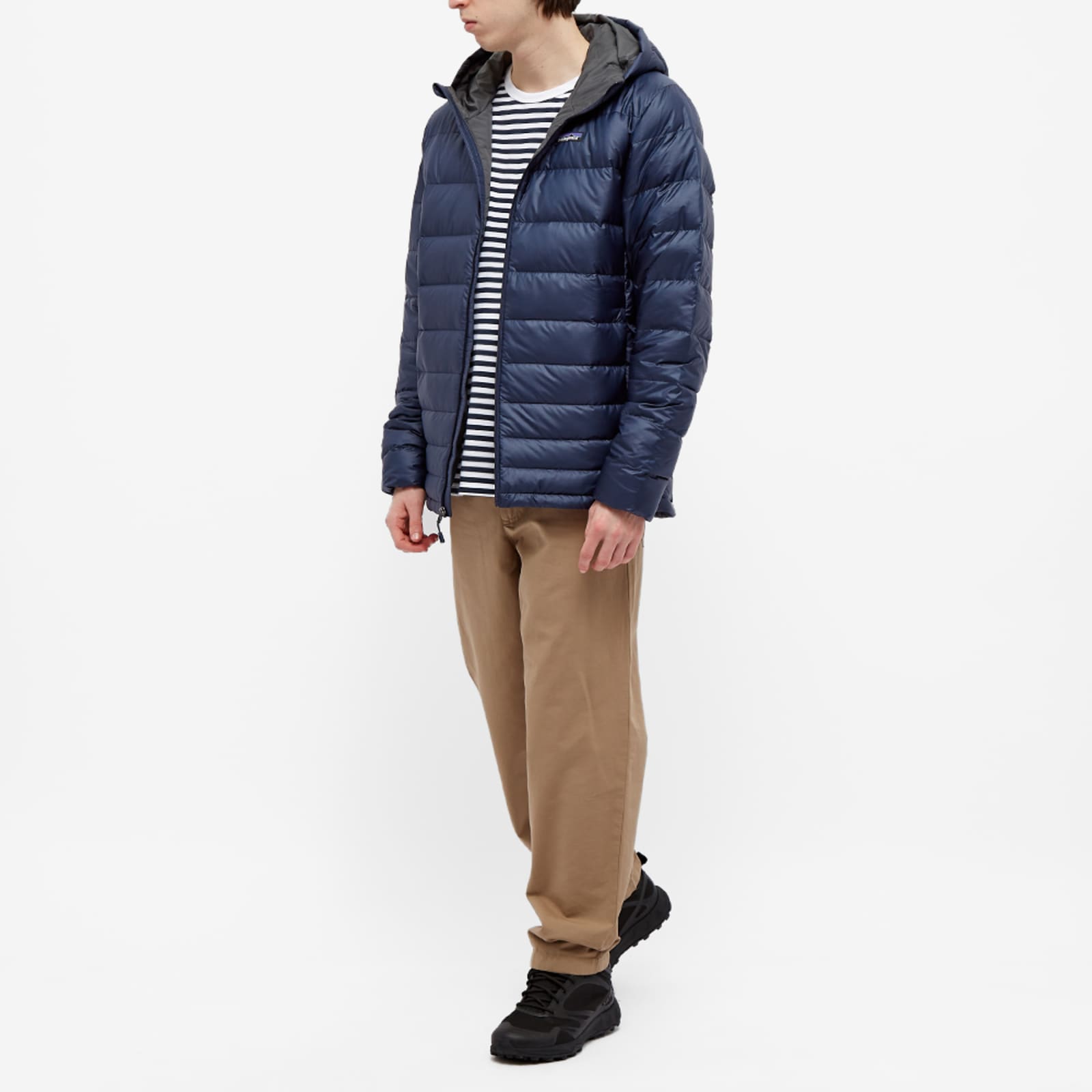 Patagonia HiLoft Down Sweater Hoodie Navy Blue END.