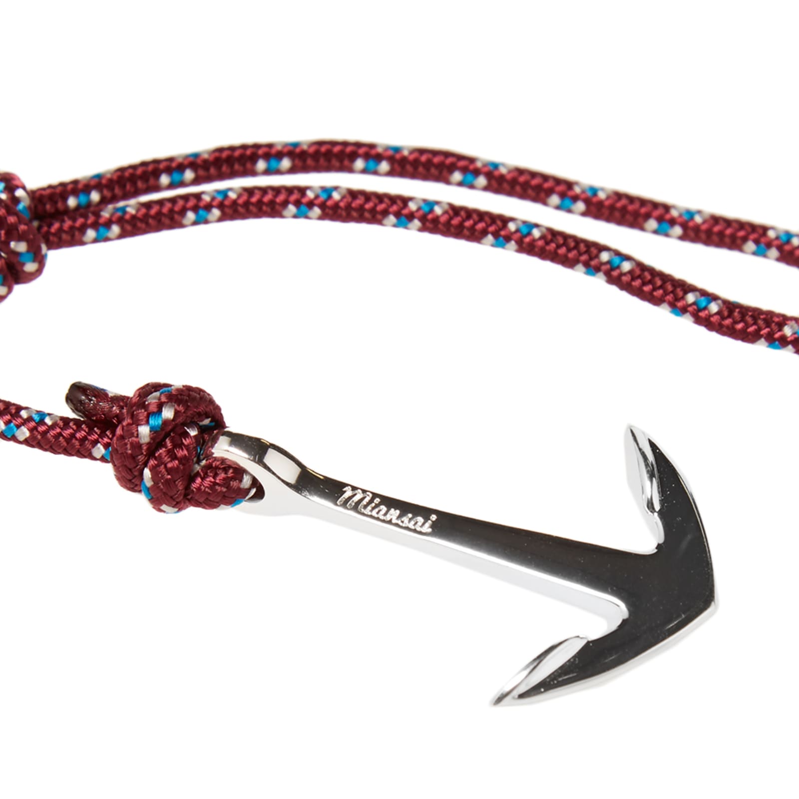 Miansai Silver Anchor Rope Bracelet Burgundy END.