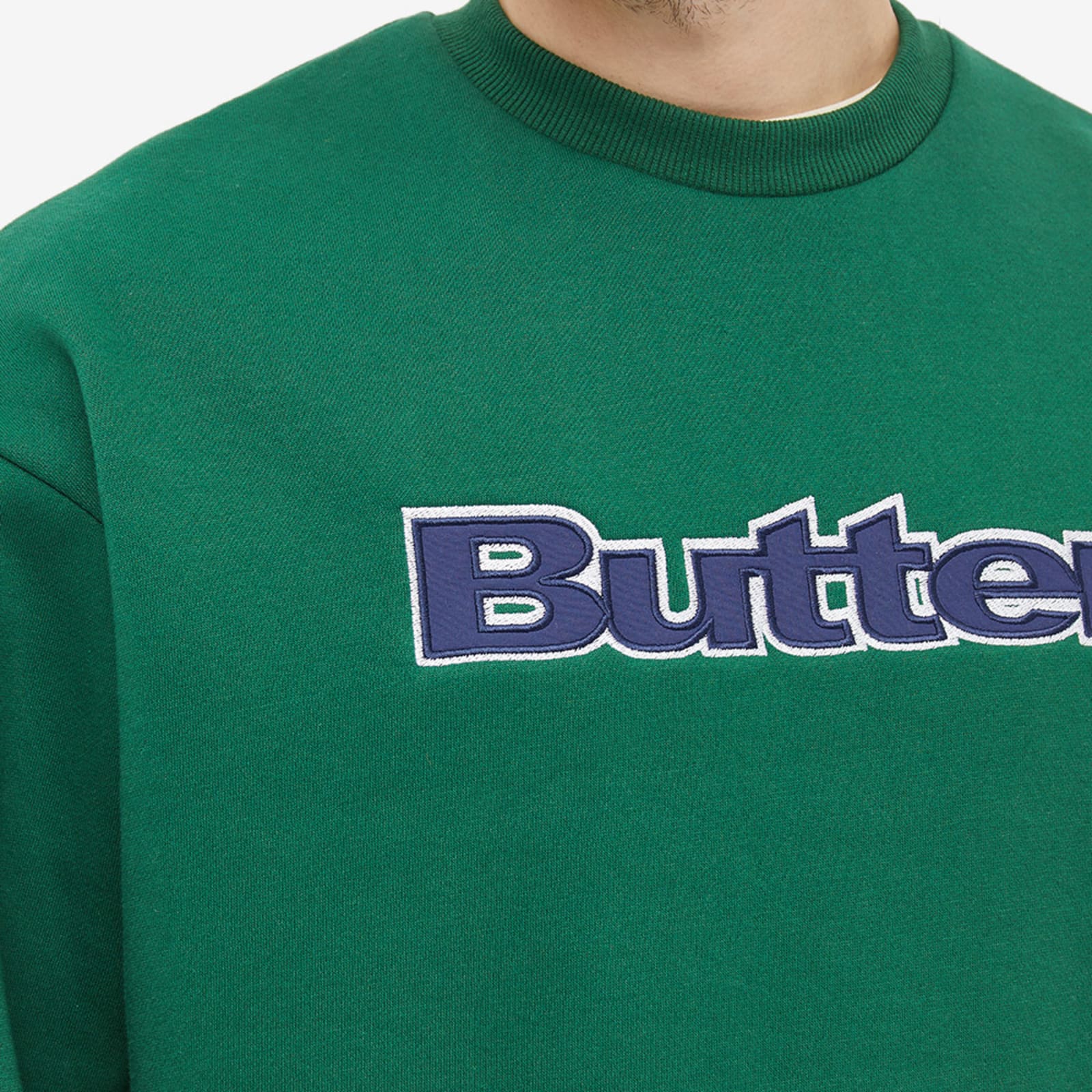 Butter Goods Logo Crewneck Crew Sweat Forest Green END. (US)