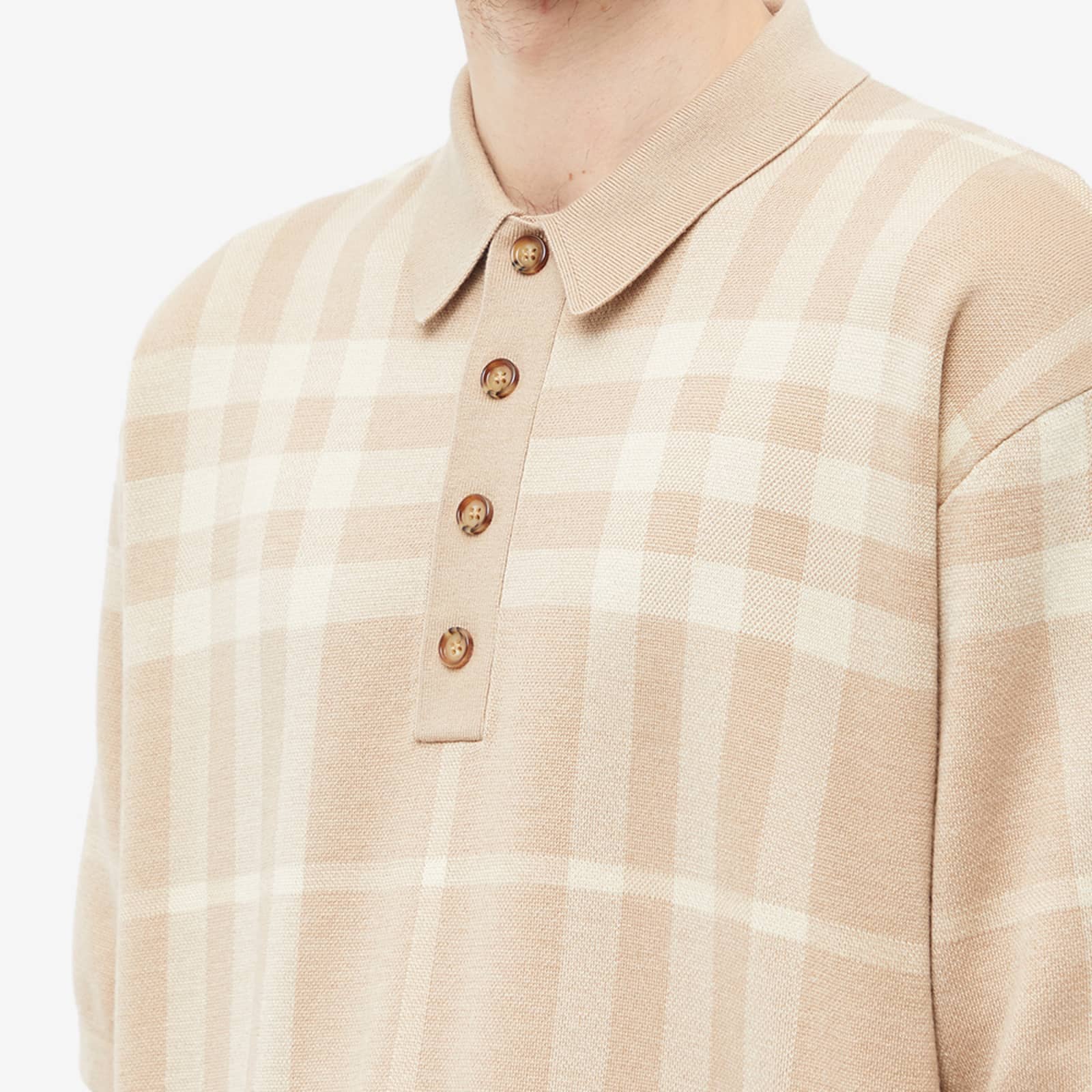 Burberry Wellman Merino Check Polo Soft Fawn END. (US)