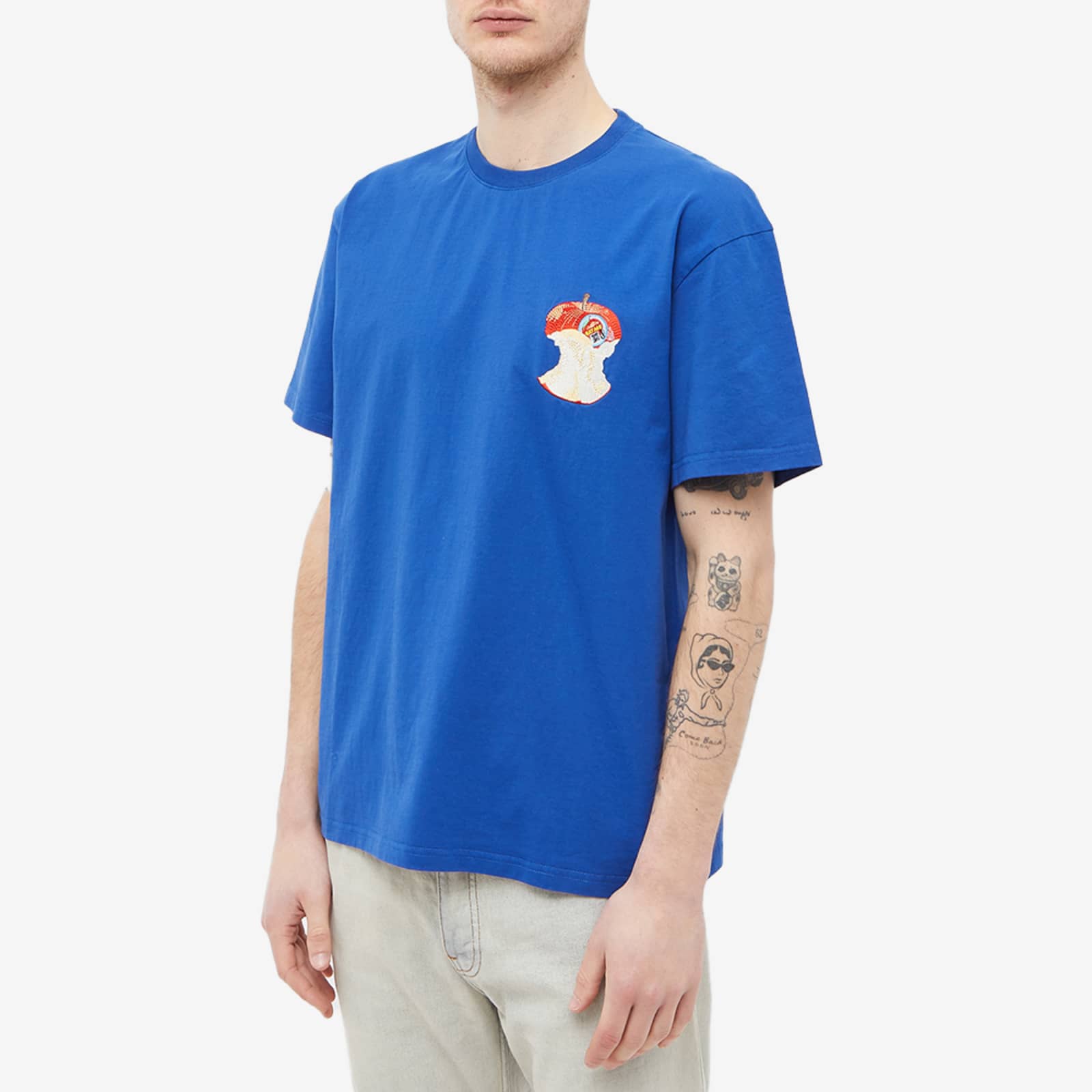 JW Anderson Apple Core Logo TShirt Blue END.