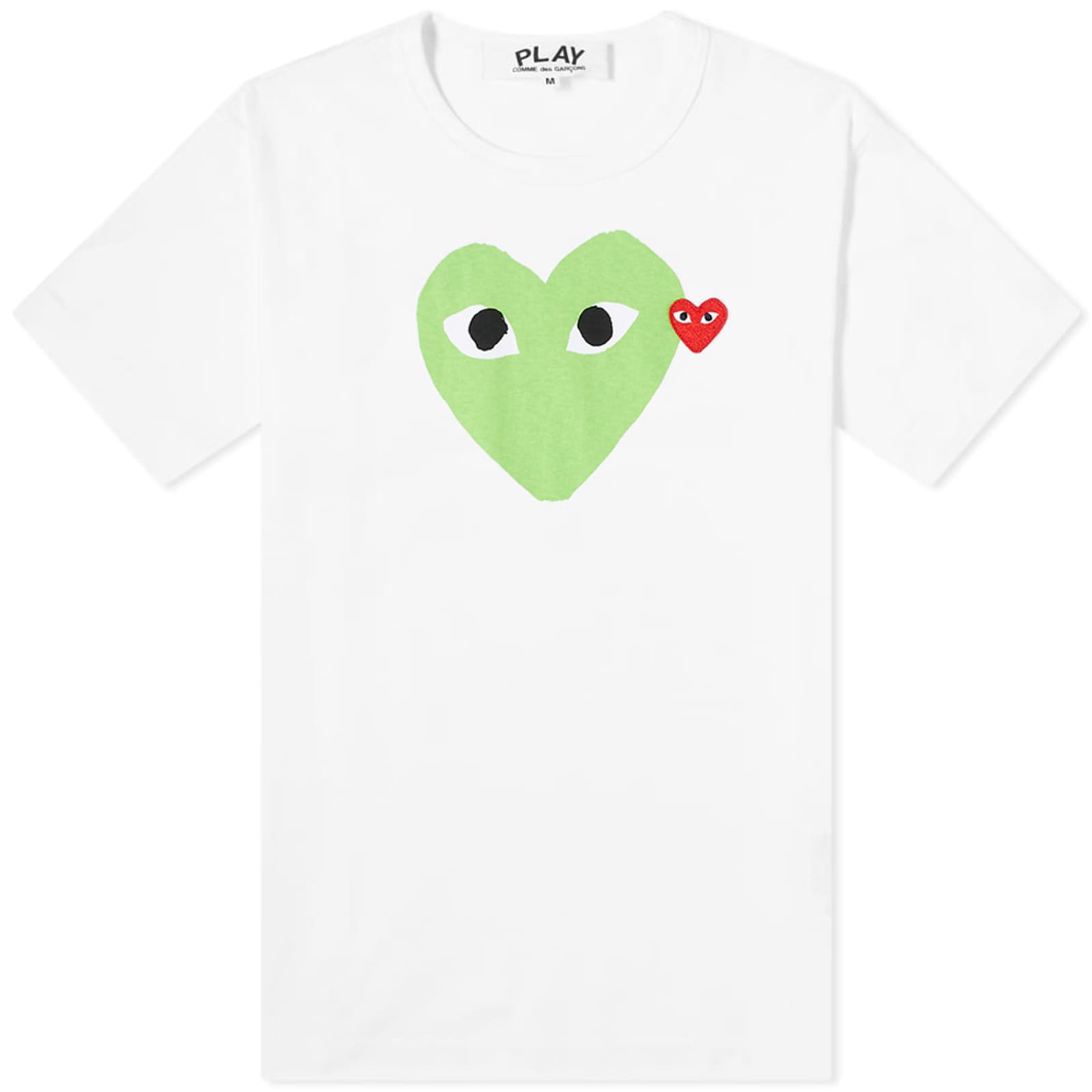 Comme des Garçons Play Red Heart Colour Heart T-Shirt - White & Green