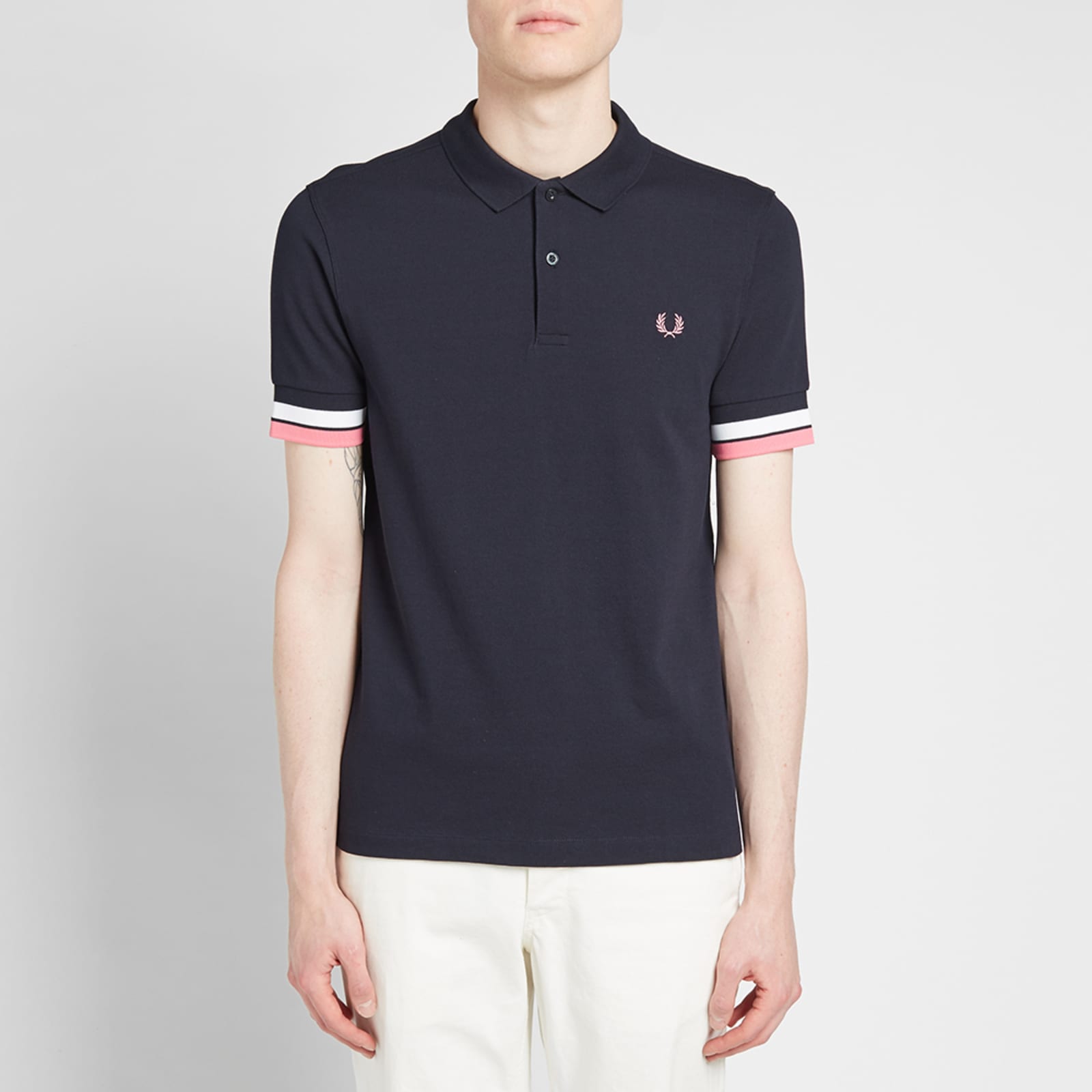 Fred perry bold cuff short sleeve polo shirt clearance