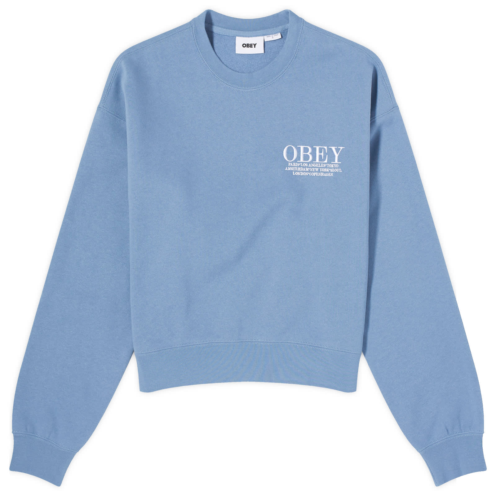 Obey Cities Crewneck Sweater - Coronet Blue