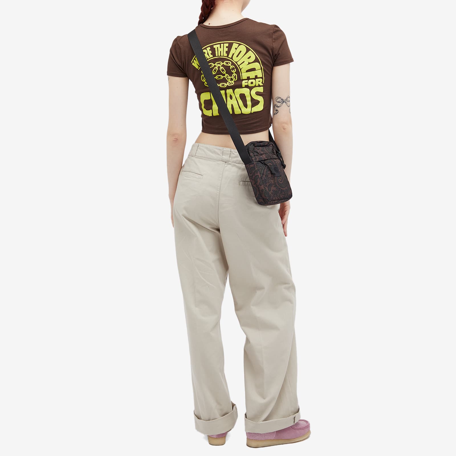 Obey Force For Chaos Crop T-Shirt - Dark Brown